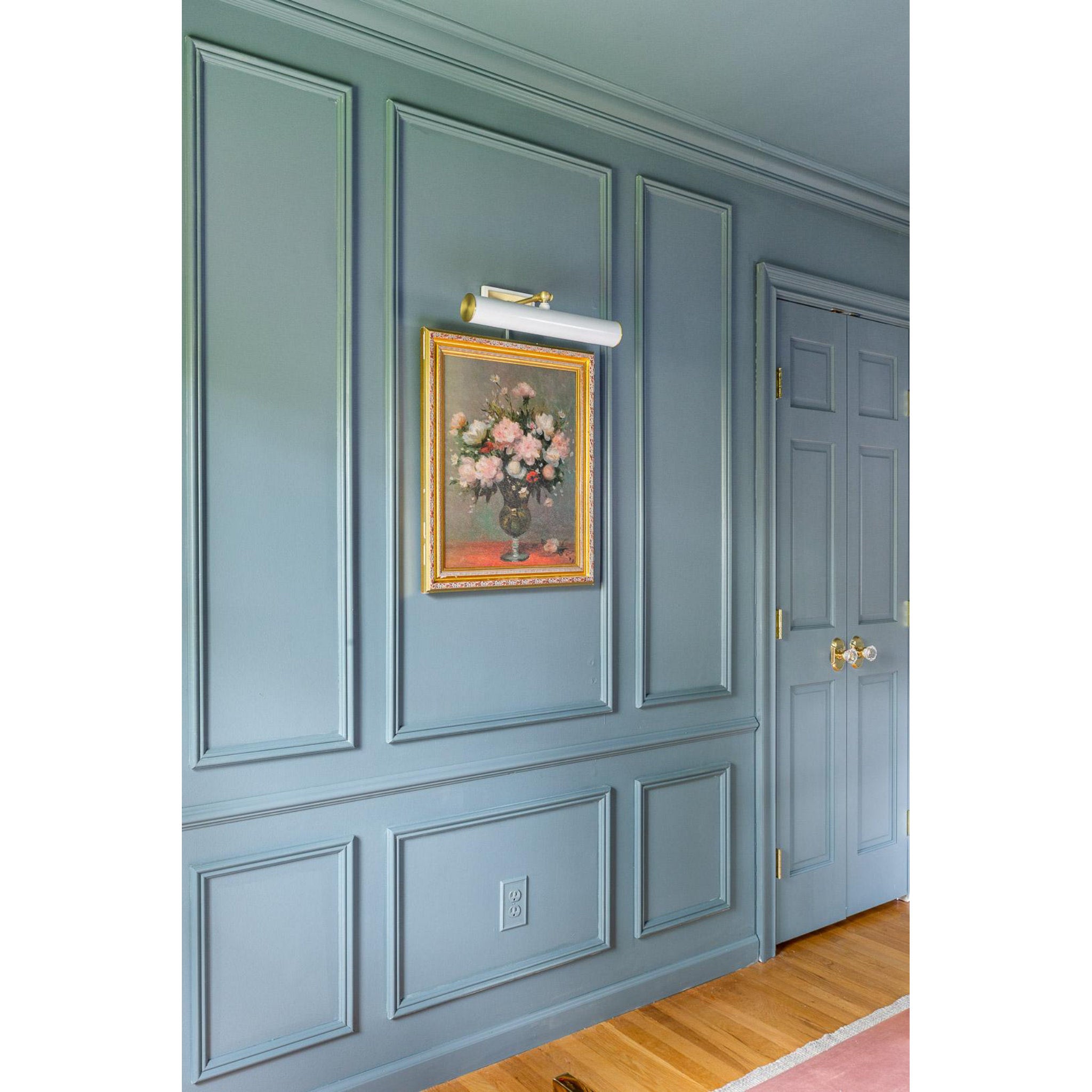 Holly 2-Light Picture Light in Aged Brass/Soft Off White 5.5L x 16.25W x 4.75H