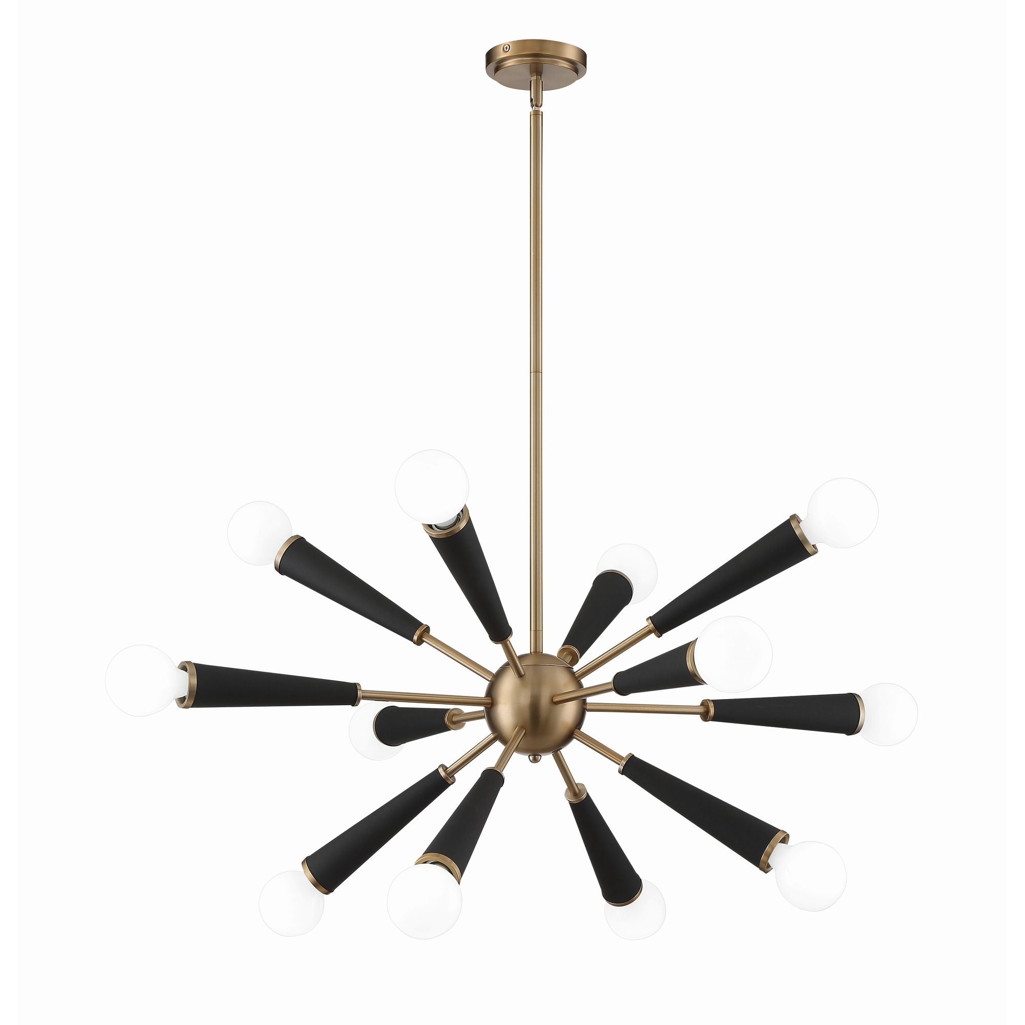 Zodiac 12 Light Aged Brass Chandelier 34"W x 18.5"H x 34"D