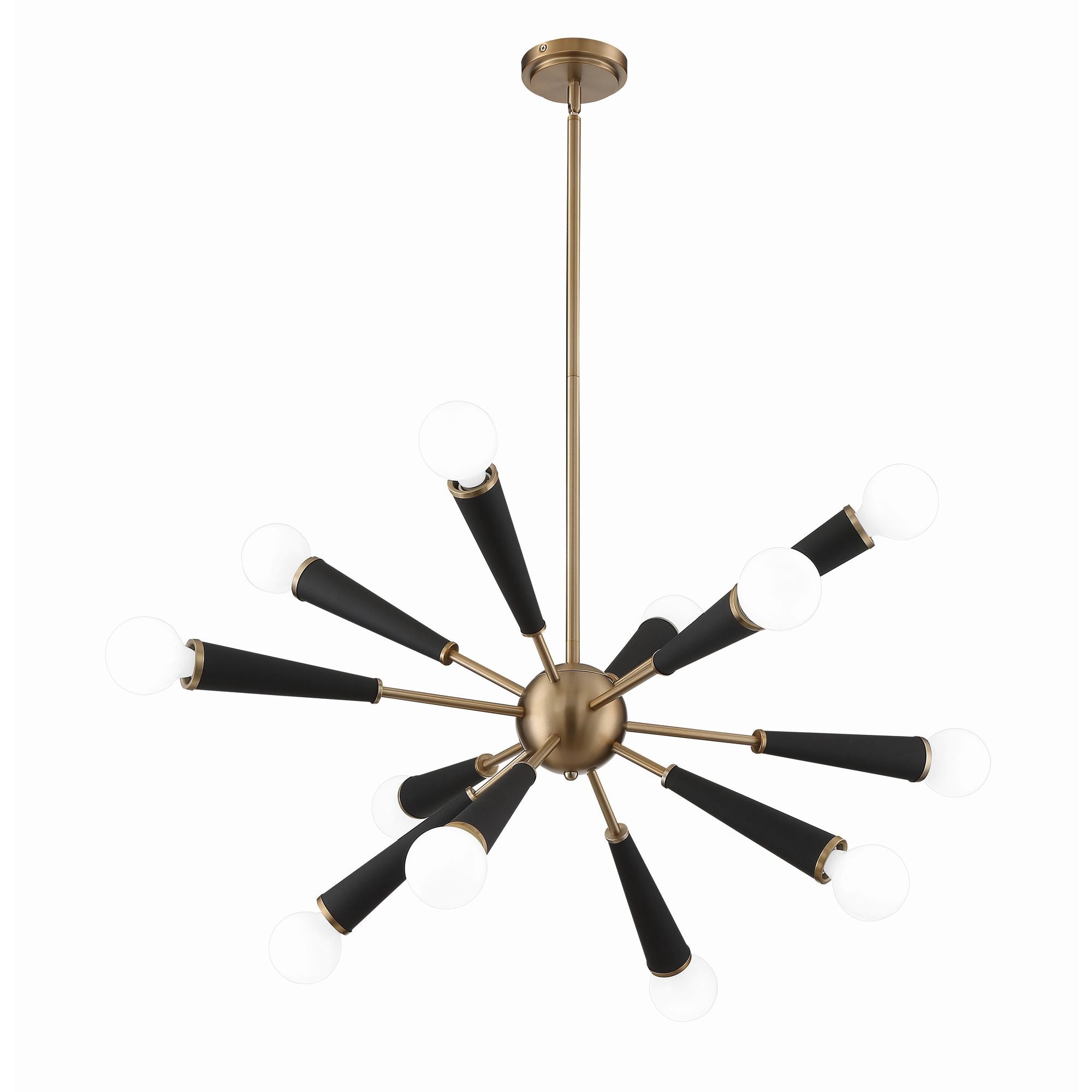 Zodiac 12 Light Aged Brass Chandelier 34"W x 18.5"H x 34"D