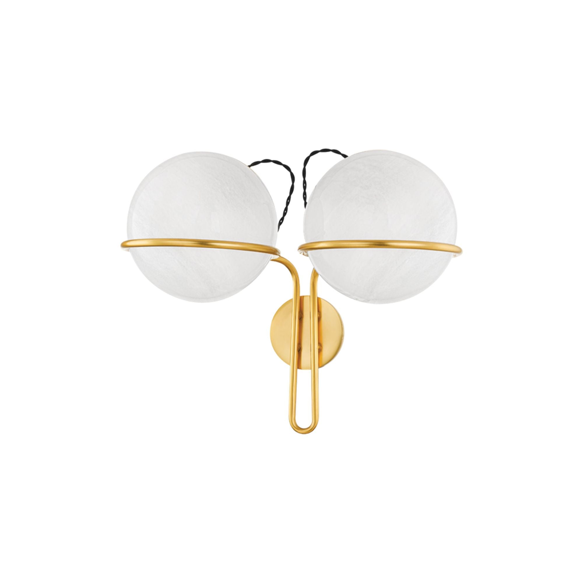 Hingham 2-Light Wall Sconce in Aged Brass 20.25W x 16.75H