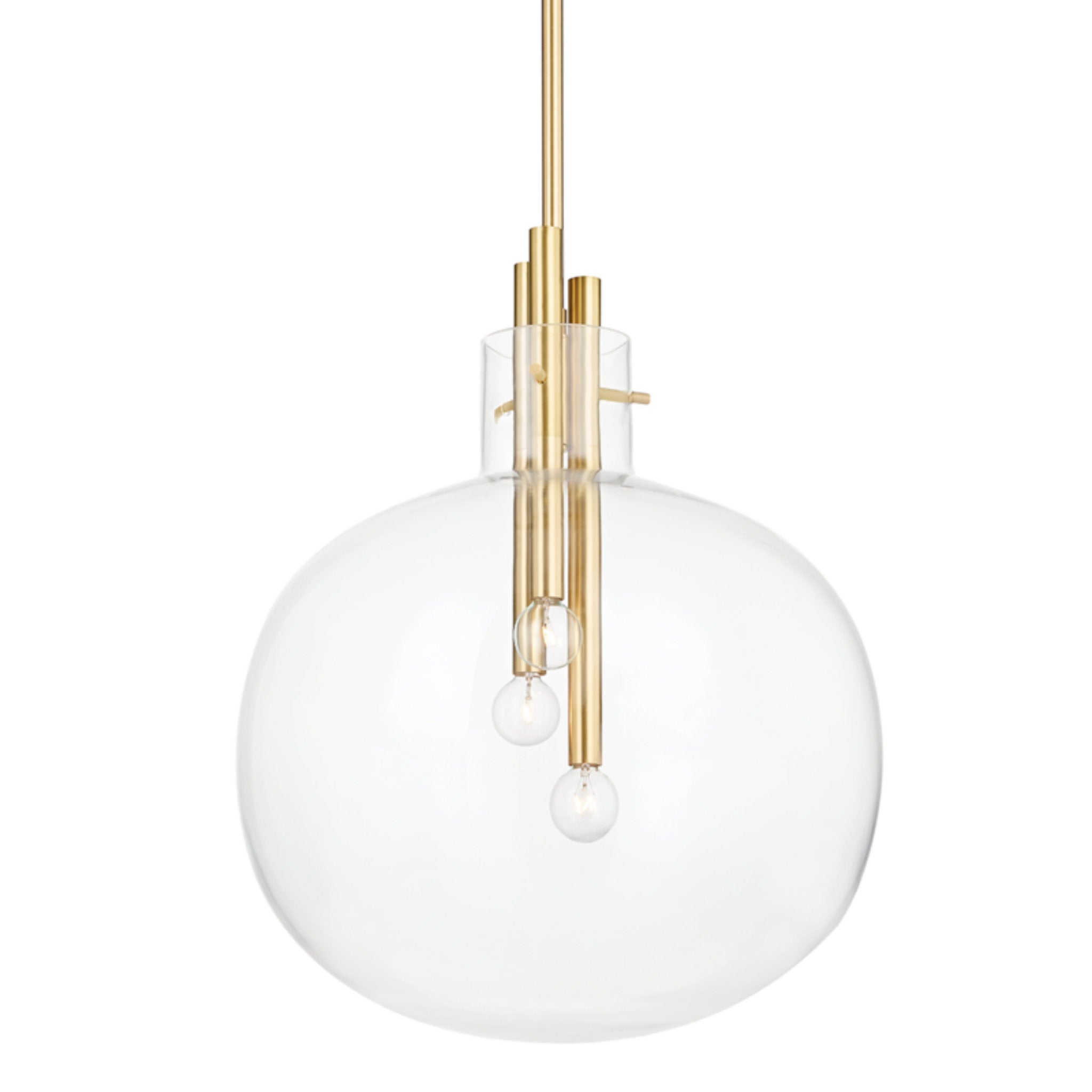 Hempstead 3-Light Pendant in Aged Brass 18.25L x 18.25W x 22.5H