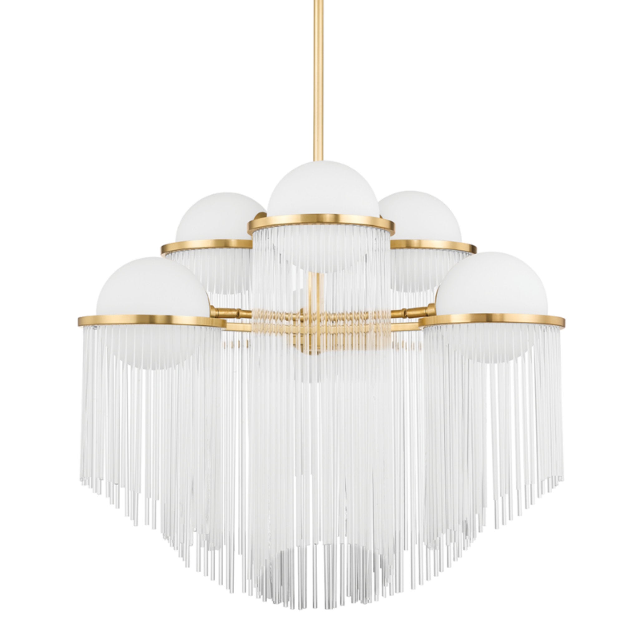 Celestial 6-Light Chandelier in Aged Brass 31.5L x 31.5W x 26.5H