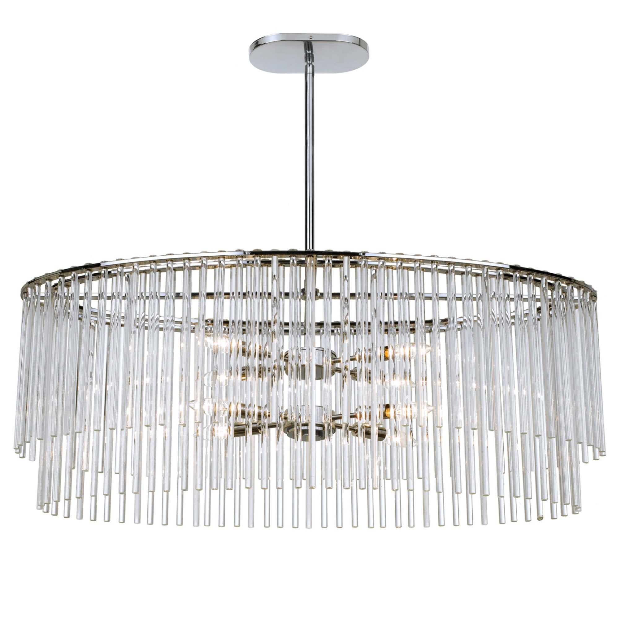 Bleecker 36'' Polished Chrome Oval Chandelier Silver 36"W x 16"H x 16"D