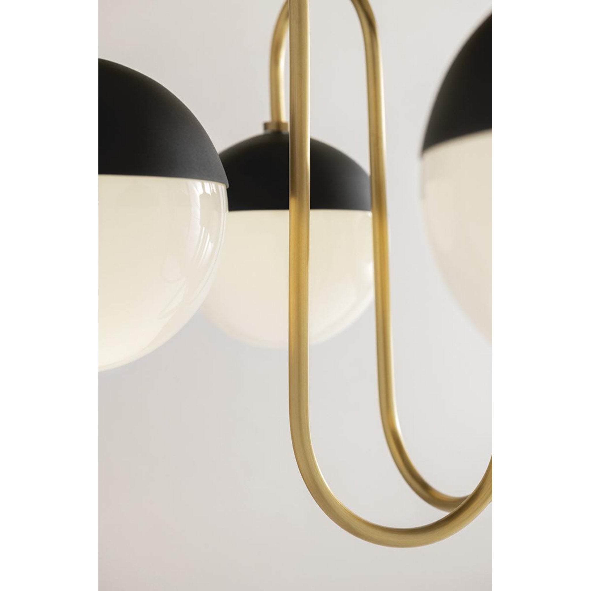 Renee 3-Light Semi Flush in Aged Brass/Black 21.75L x 19.75W x 11H