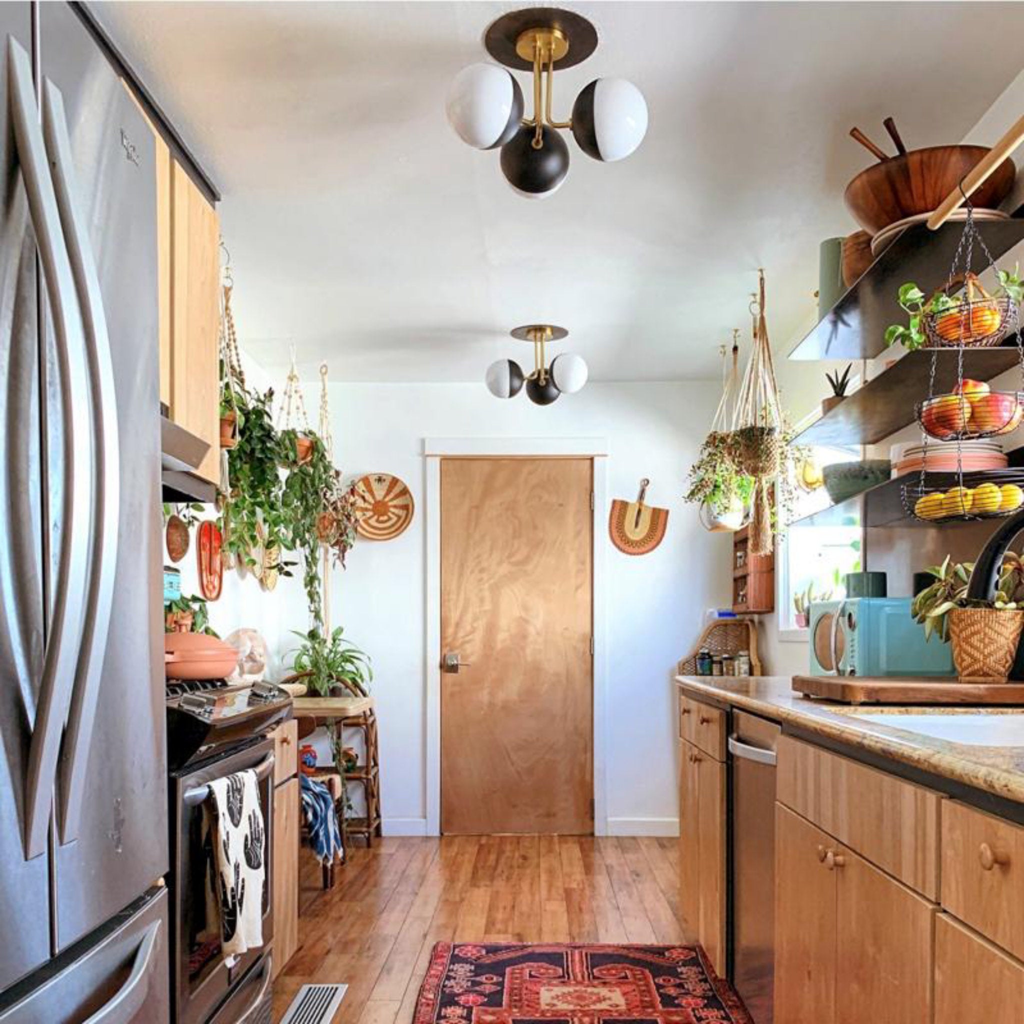 Renee 3-Light Semi Flush in Aged Brass/Black 21.75L x 19.75W x 11H