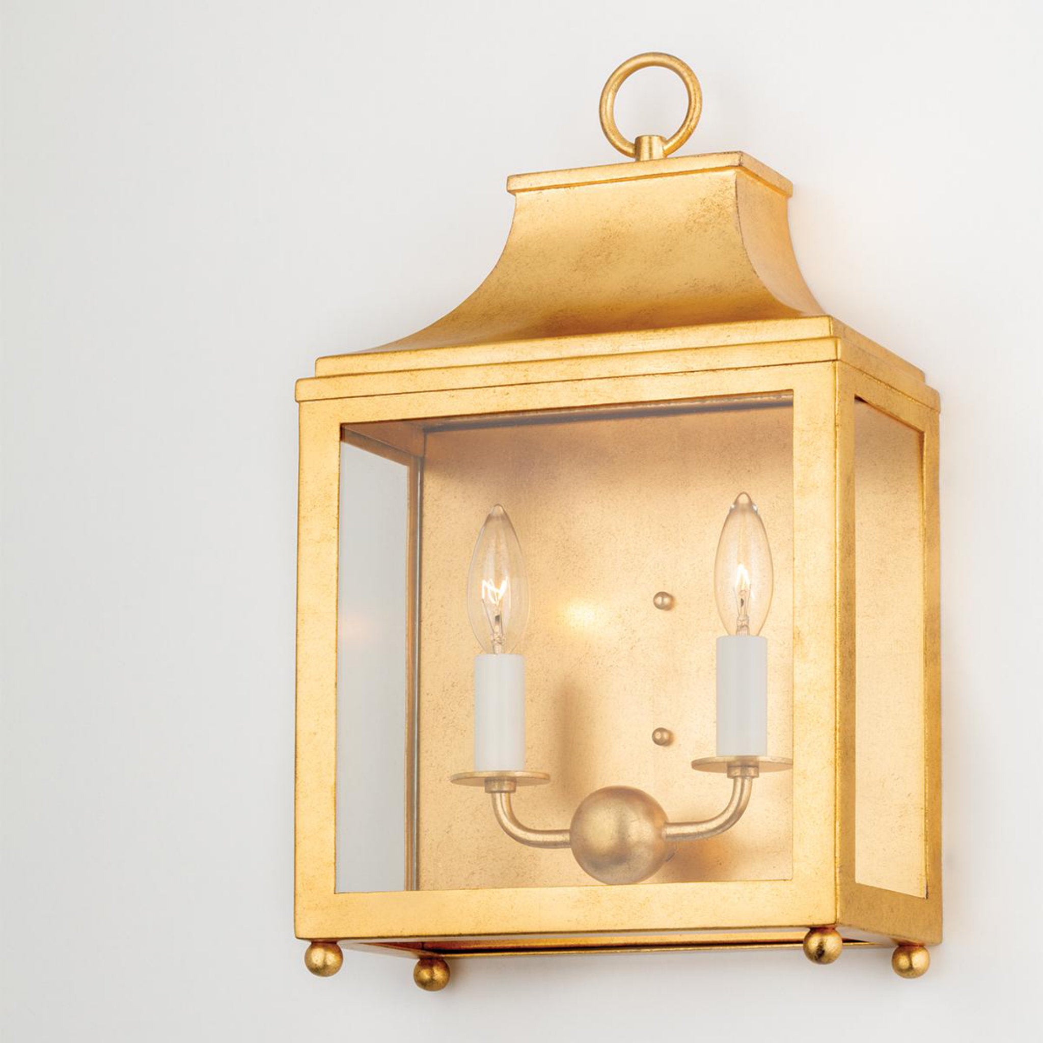 Leigh 4-Light Lantern in Aged Brass/Navy 16L x 16W x 25H