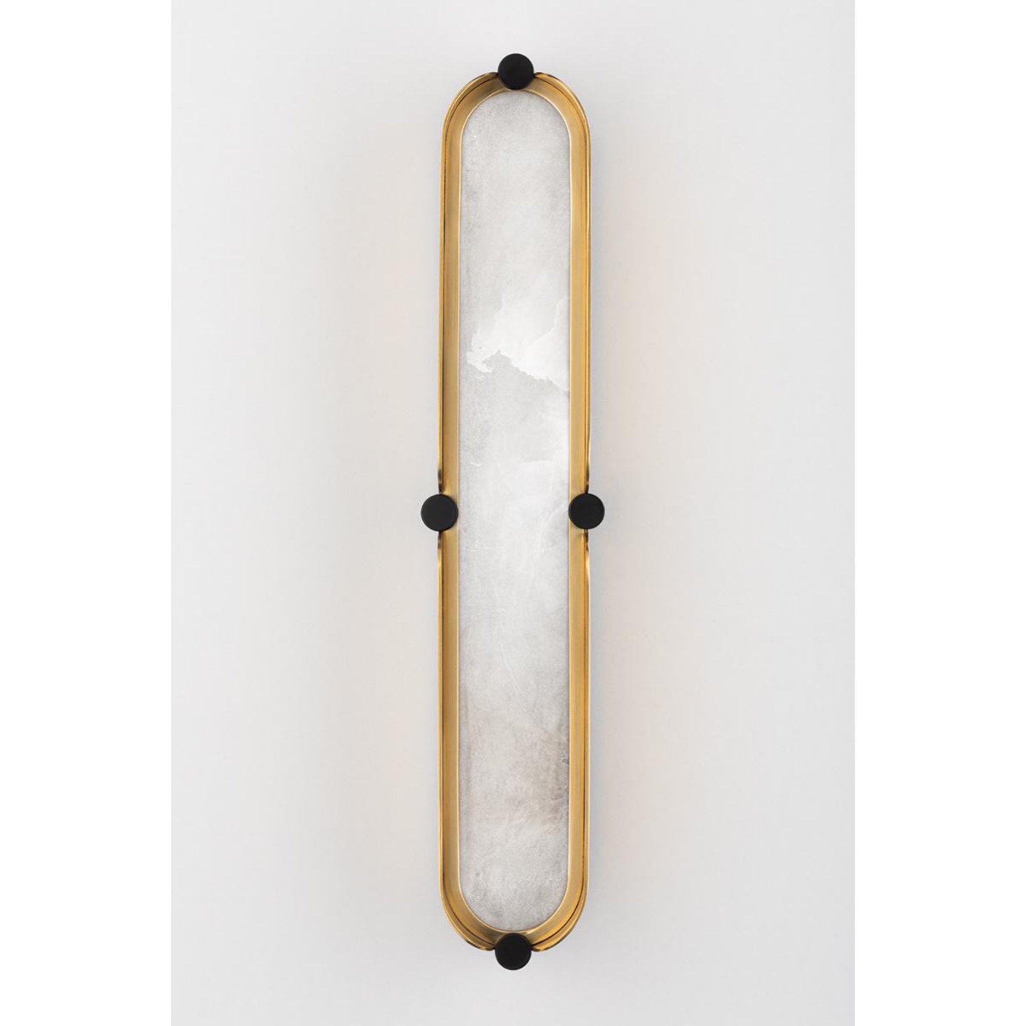 Tribeca 0-Light Bath and Vanity in Aged Brass/Black 3.25L x 3.25W x 23.75H