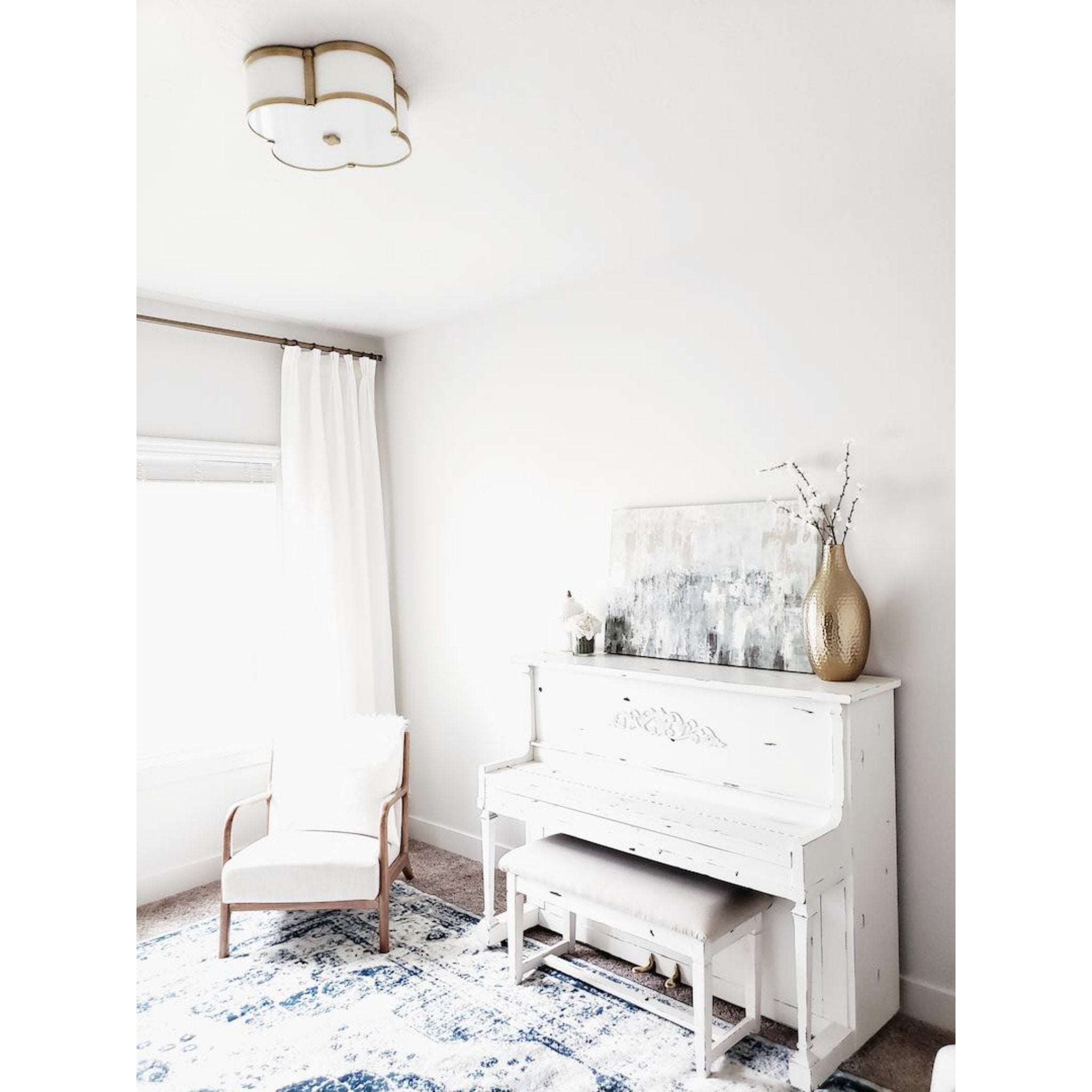 Chandler 3-Light Flush Mount in Aged Brass 16.75L x 16.75W x 5.5H