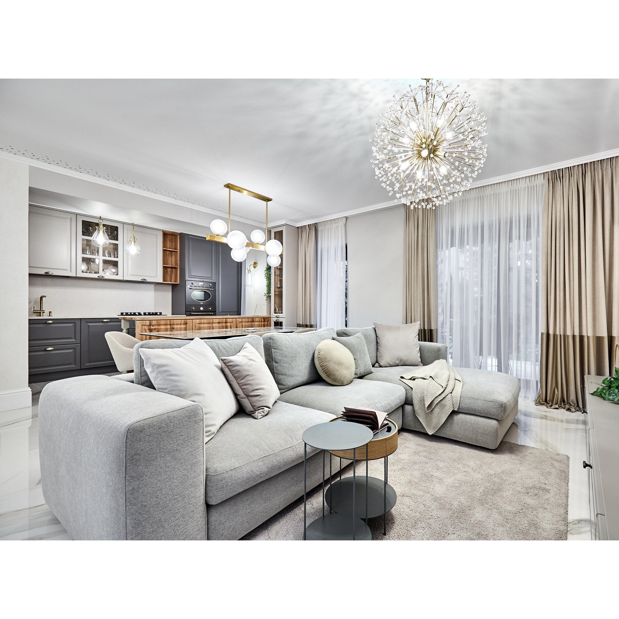 Hinsdale 7-Light Linear in Aged Brass 43.5L x 21.25W x 18.5H