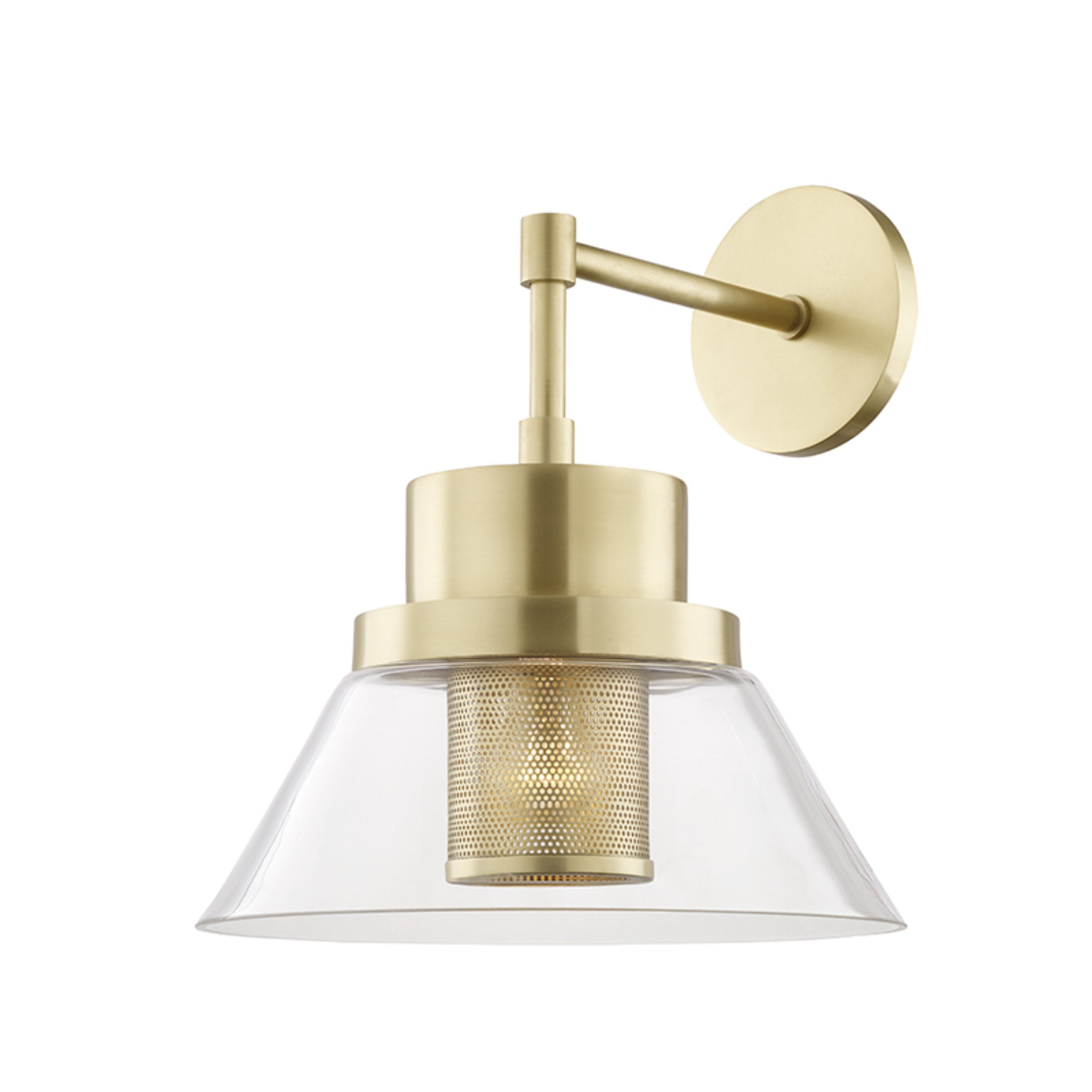 Paoli 1-Light Wall Sconce in Aged Brass 12L x 12W x 15.25H