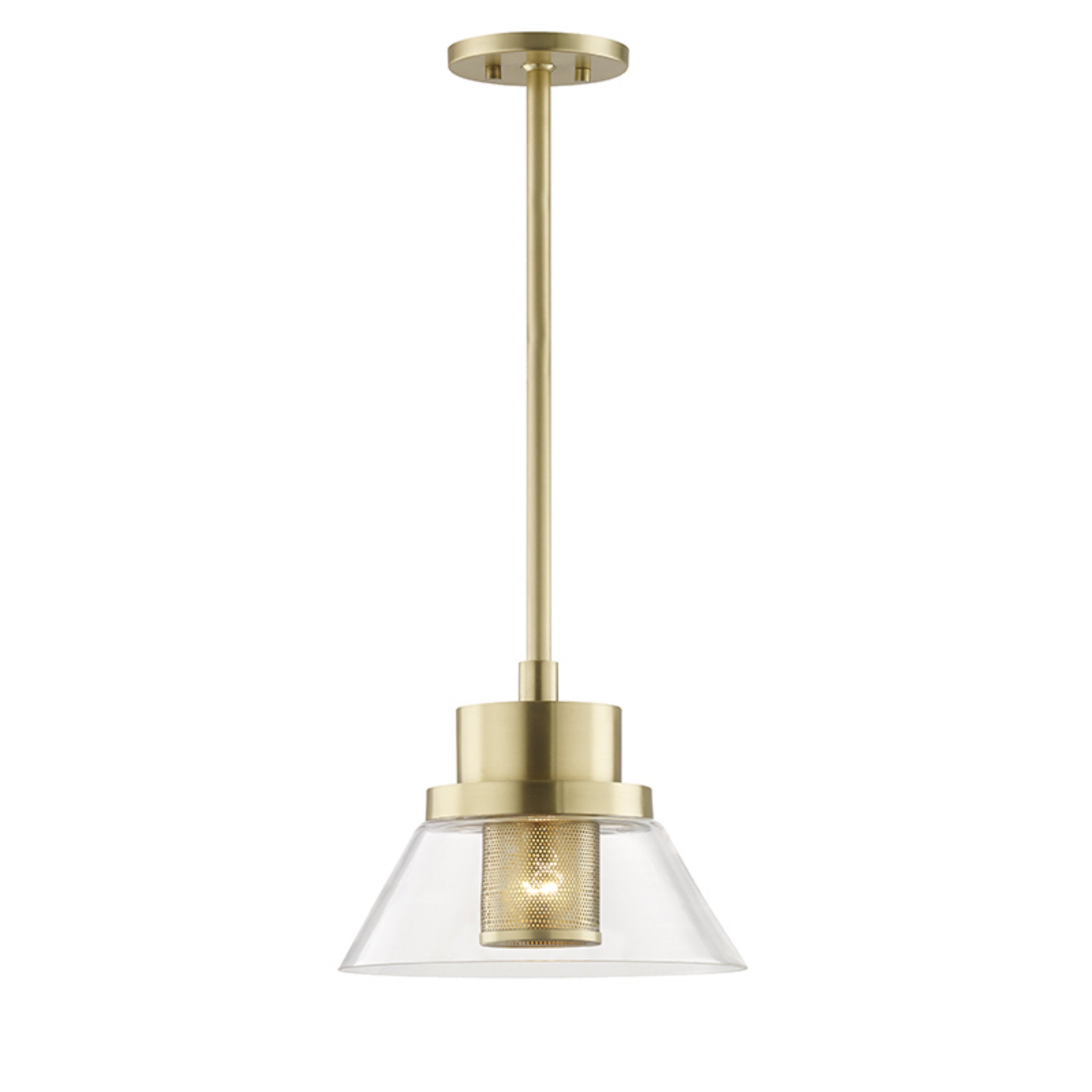 Paoli 1-Light Pendant in Aged Brass 12L x 12W x 10H