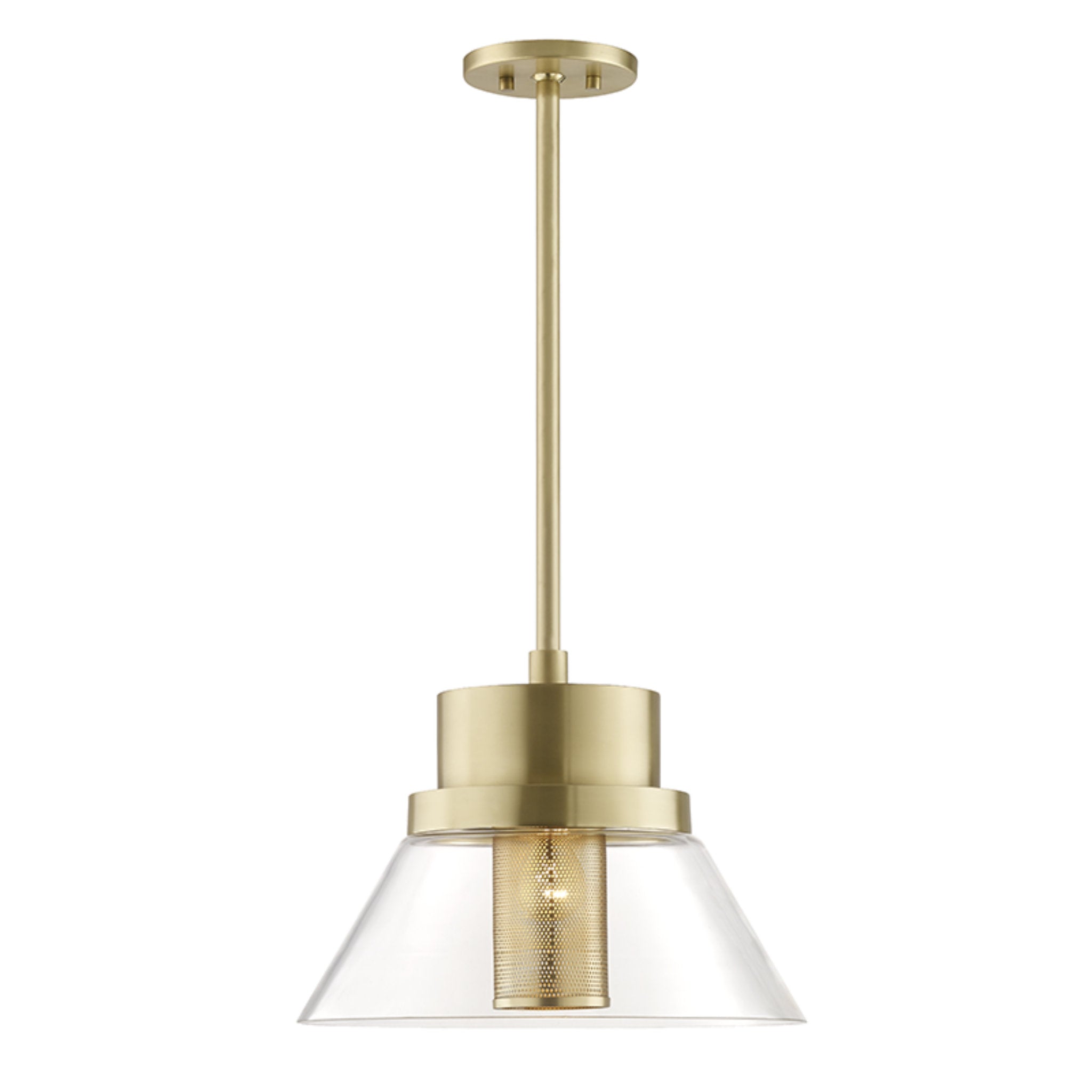 Paoli 1-Light Pendant in Aged Brass 15.75L x 15.75W x 12.5H