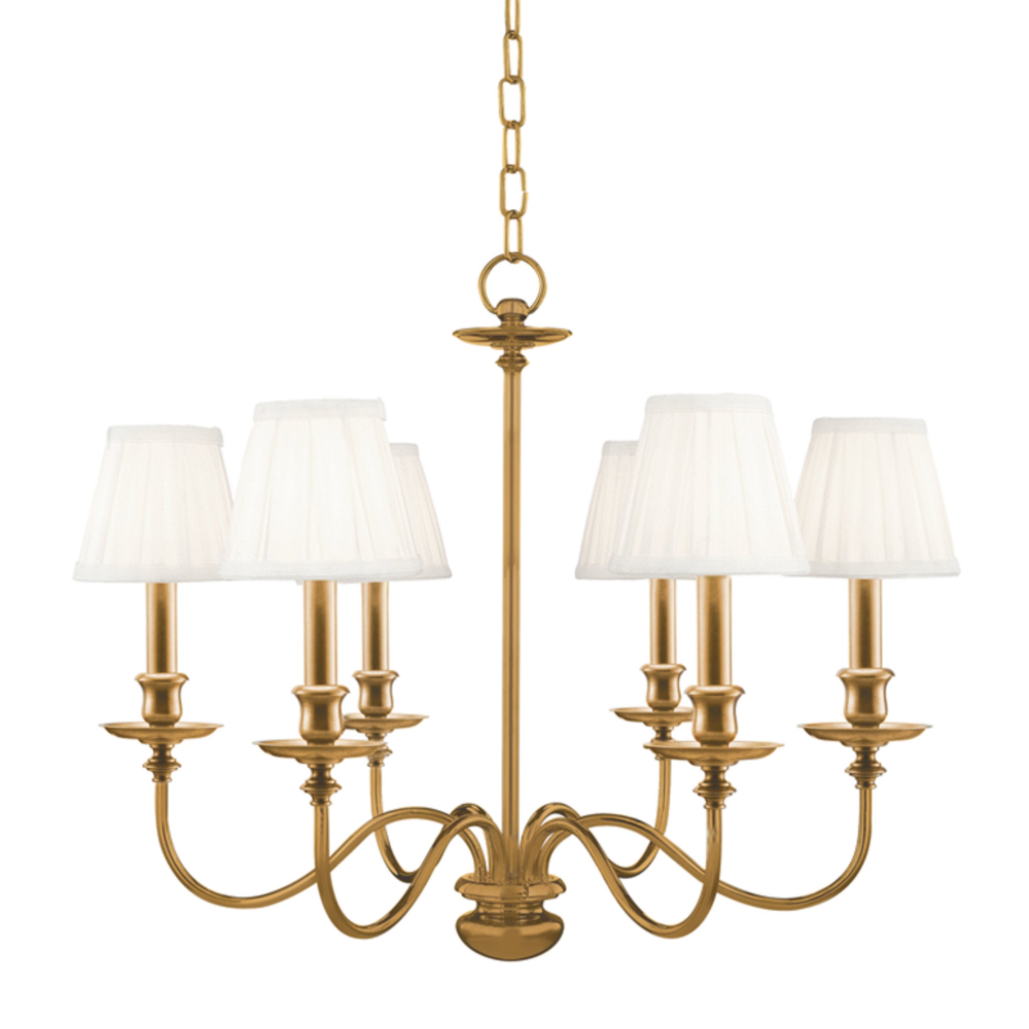 Menlo Park 6-Light Chandelier in Aged Brass 25L x 25W x 20H
