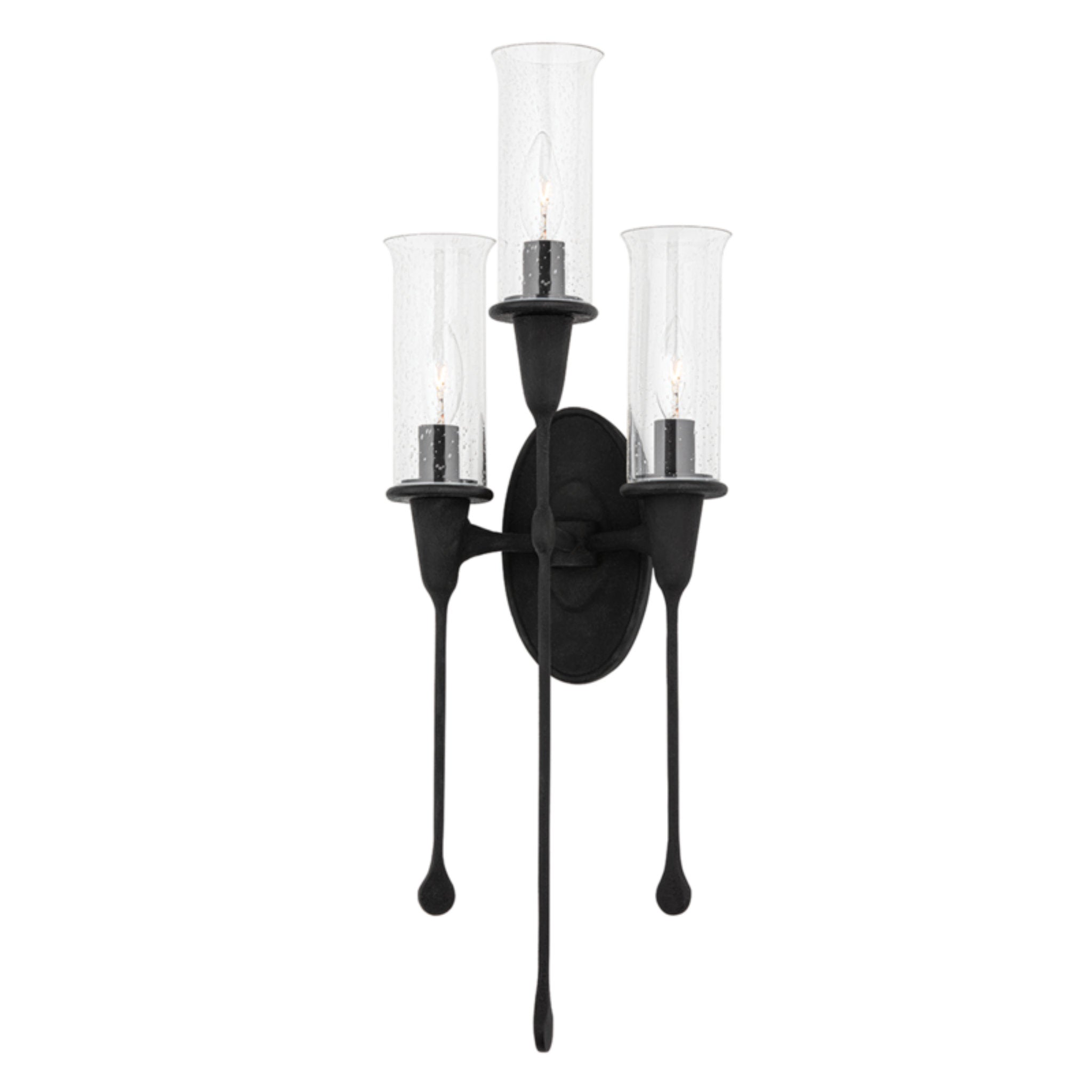 Chisel 3-Light Wall Sconce in Black Iron 9.75L x 9.75W x 27.5H