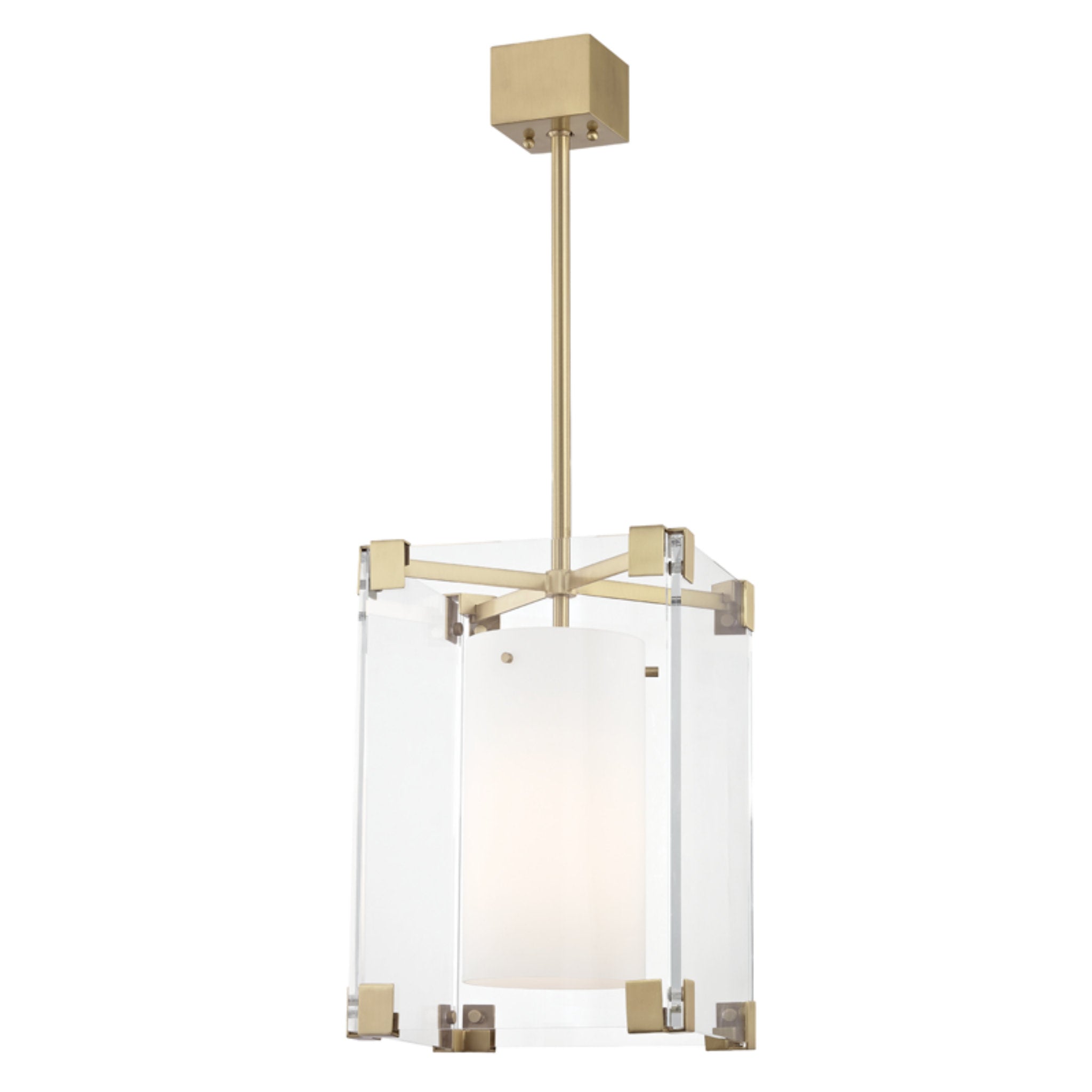 Achilles 1-Light Pendant in Aged Brass 13.25L x 13.25W x 18.75H