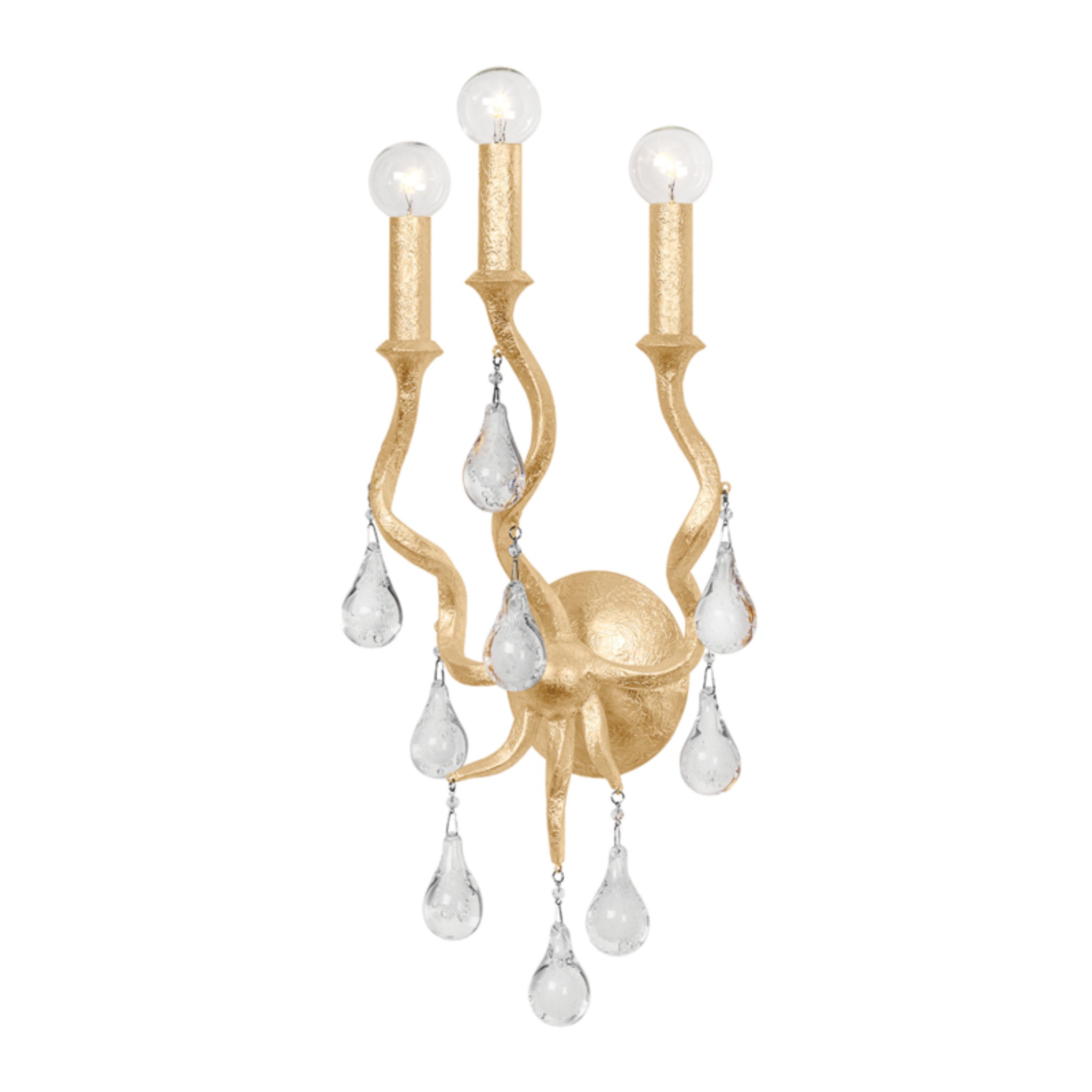 Aveline 3-Light Wall Sconce in Gold Leaf 11.25L x 11.25W x 24H