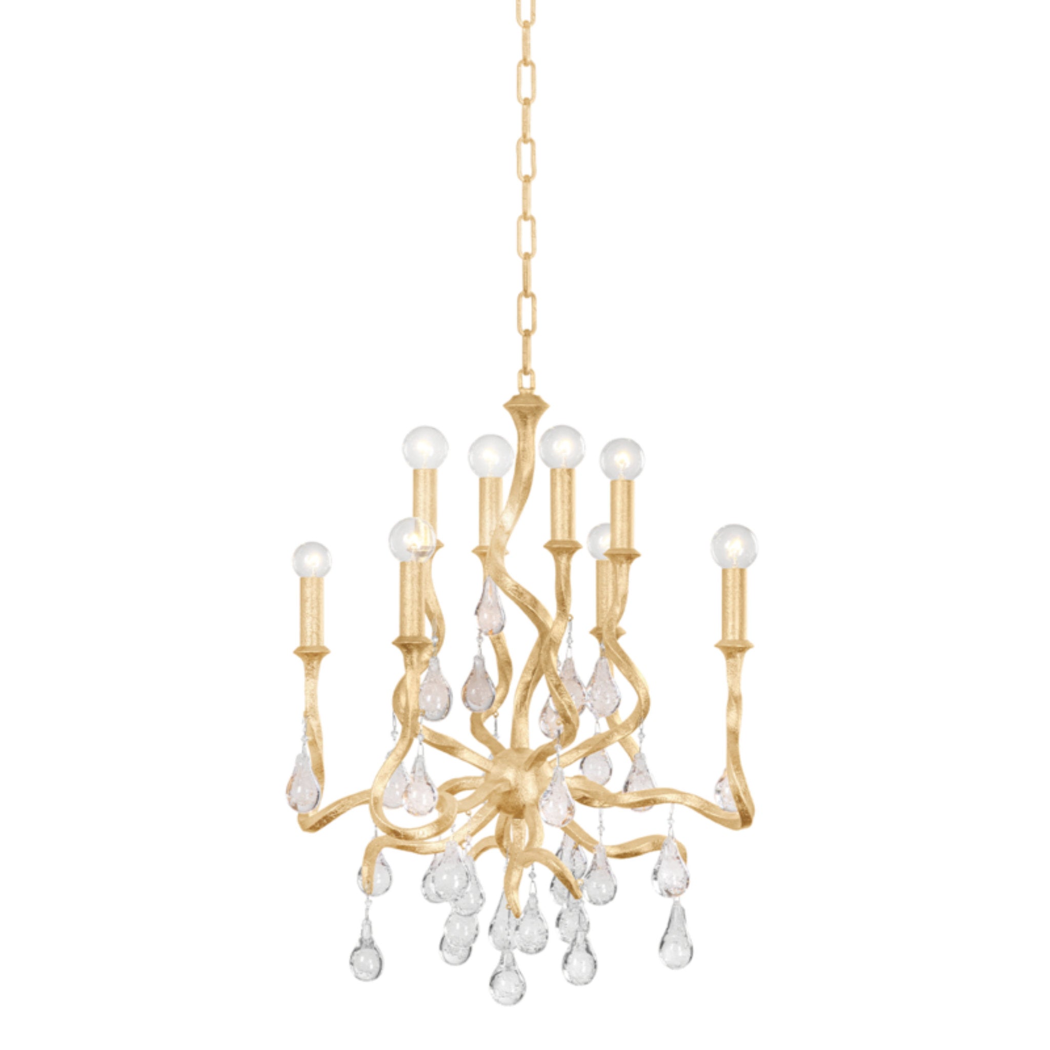 Aveline 8-Light Chandelier in Gold Leaf 22L x 22W x 27.25H