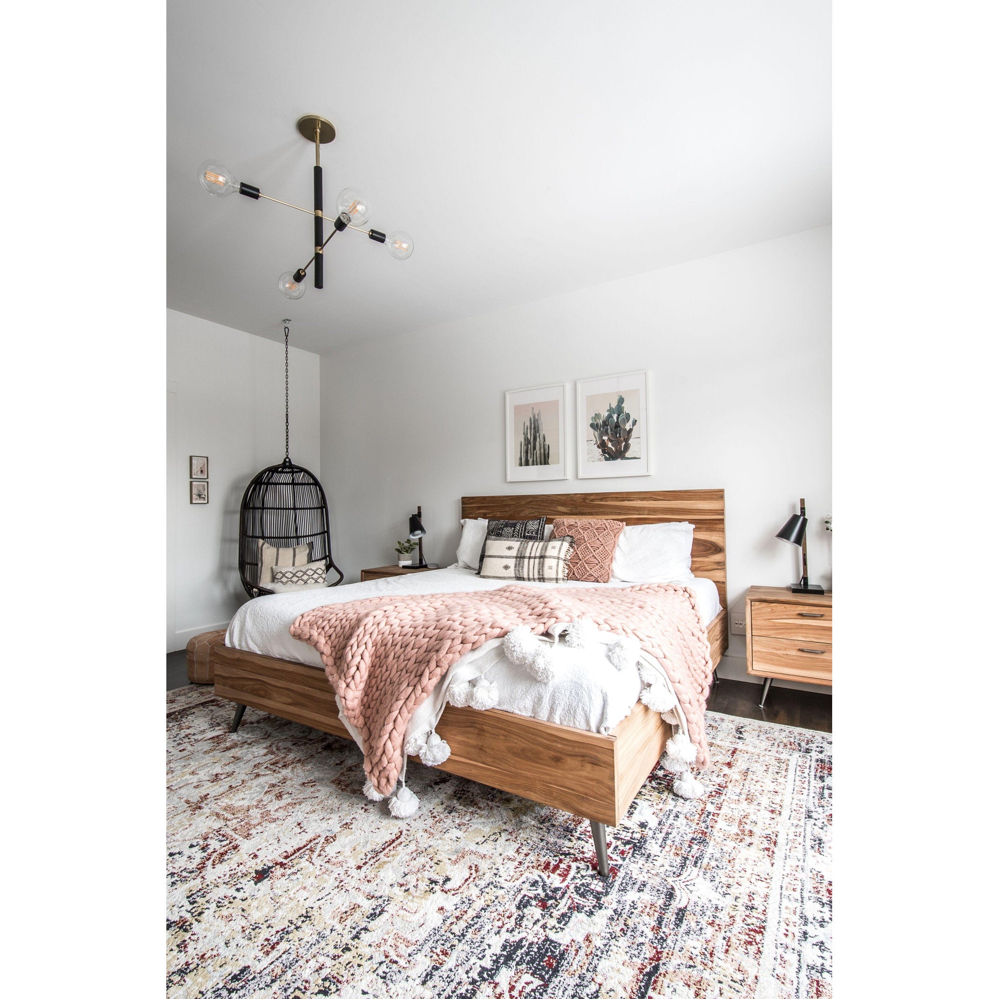 Astrid 4-Light Chandelier in Aged Brass/Black 24L x 24W x 20H