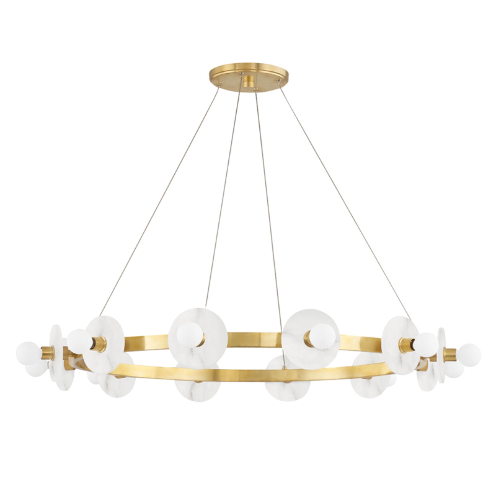Austen 12-Light Chandelier in Aged Brass 40L x 40W x 18H