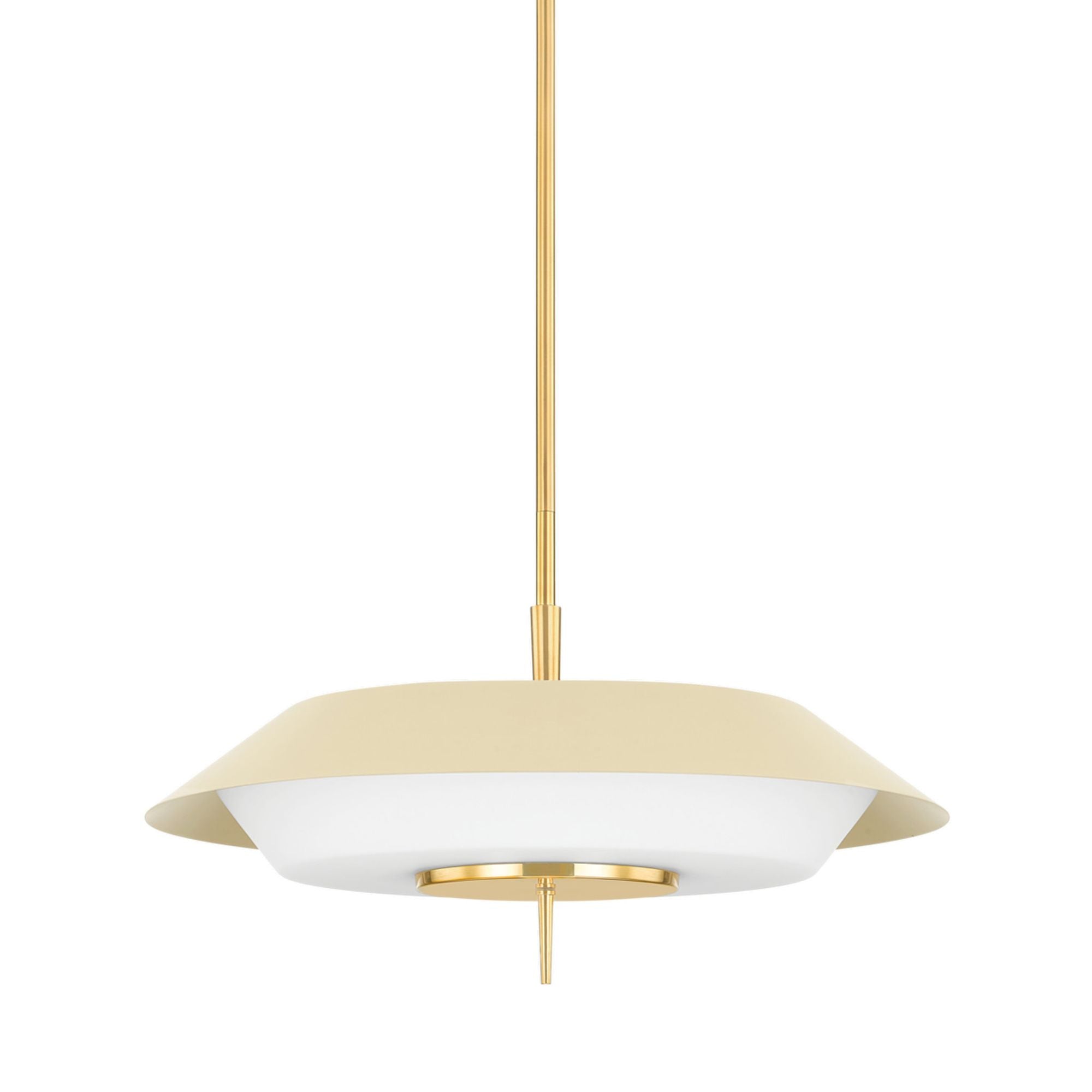 Westport 4-Light Pendant in Aged Brass/ Soft Sand 24L x 24W x 11H