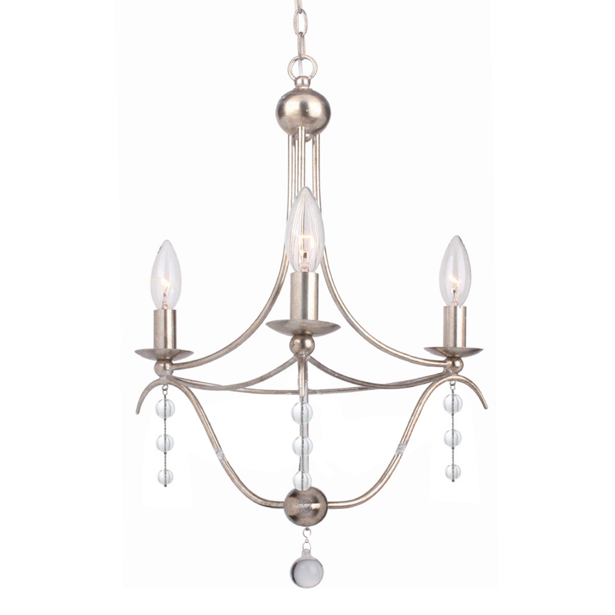 Metro 15.5'' Antique Silver Chandelier Silver 15.5"W x 21.25"H x 15.5"D