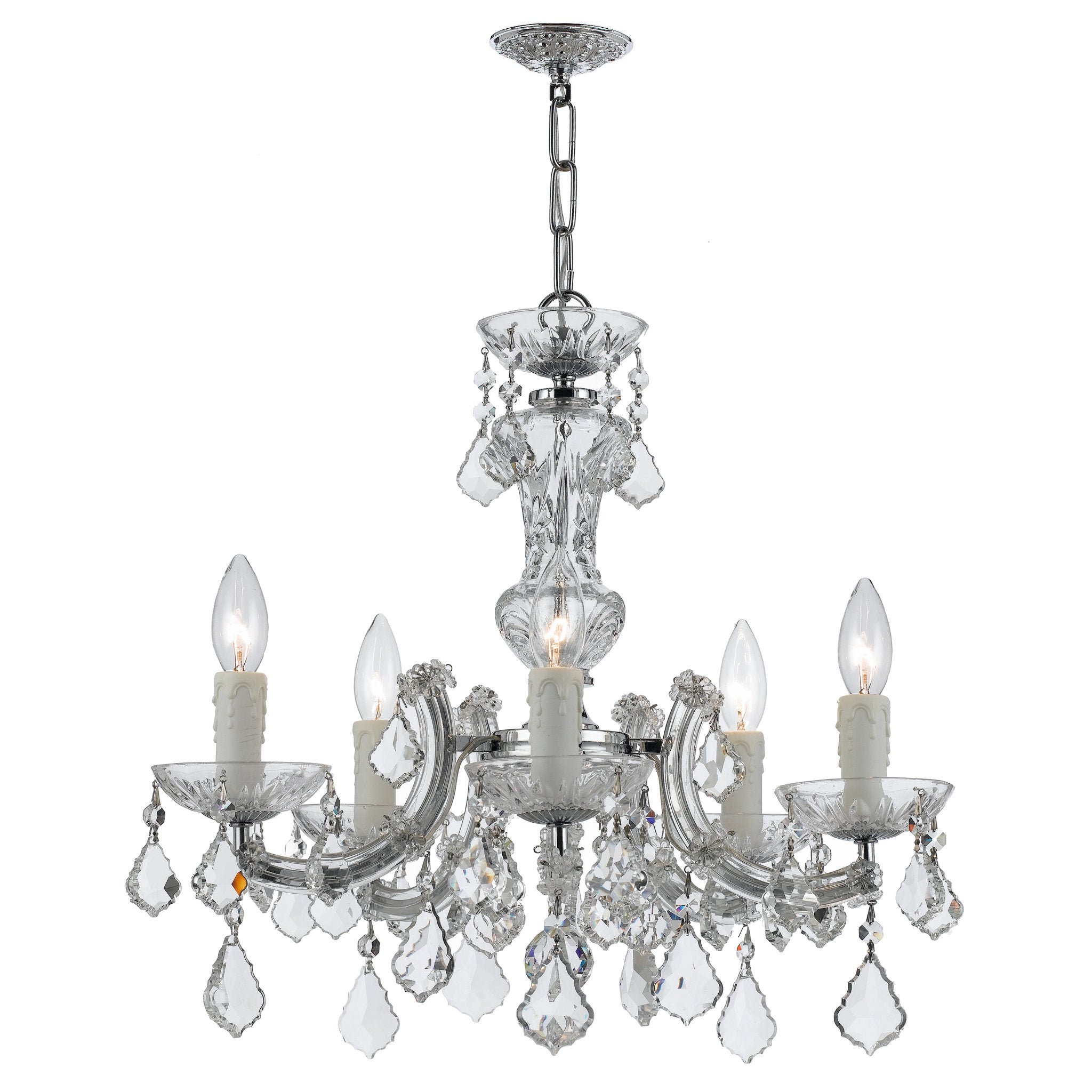 Maria Theresa 20'' Hand Cut Crystal Polished Chrome Chandelier Silver 20"W x 19"H x 20"D