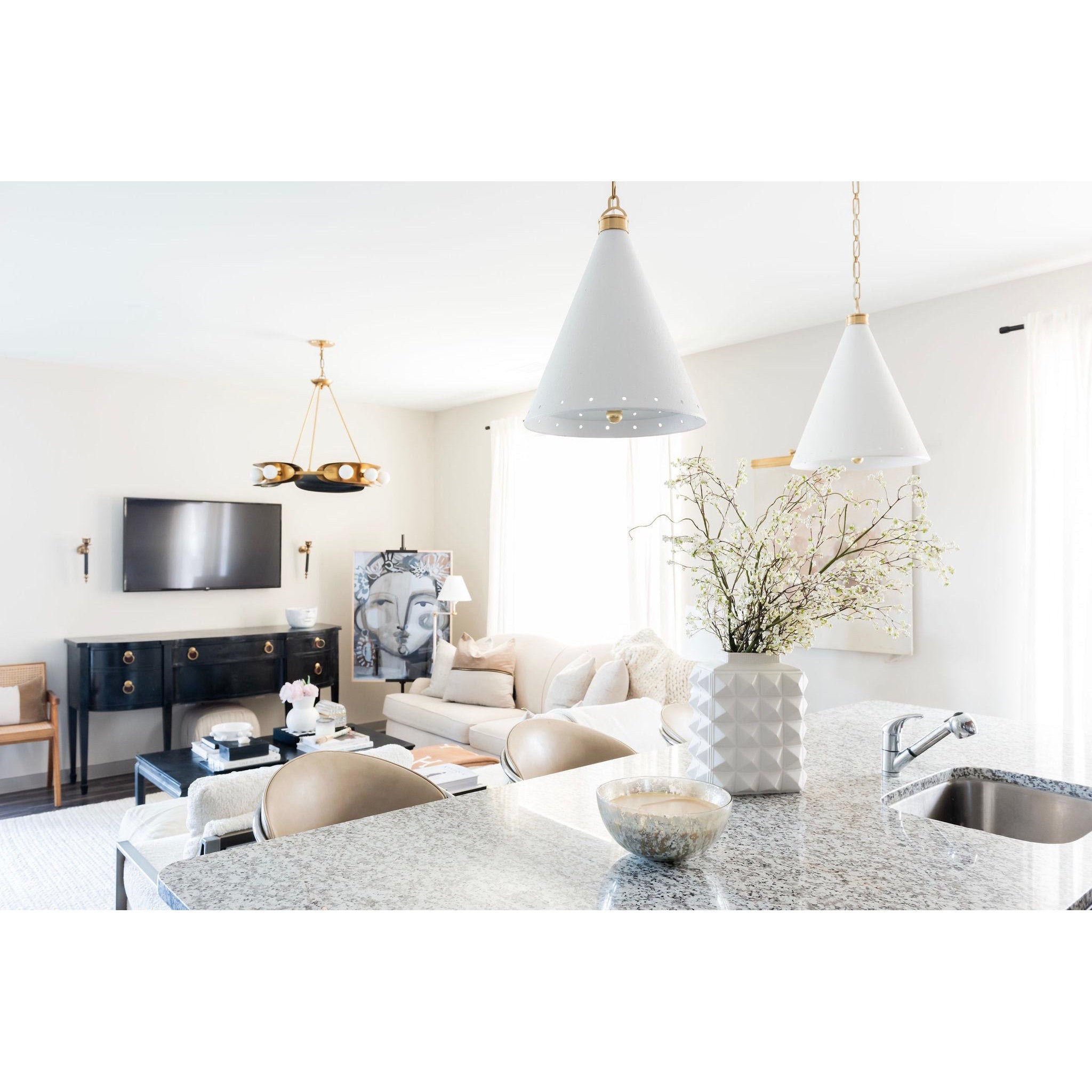 Hopper 9-Light Chandelier in Vintage Brass/Black Brass 32L x 32W x 25H