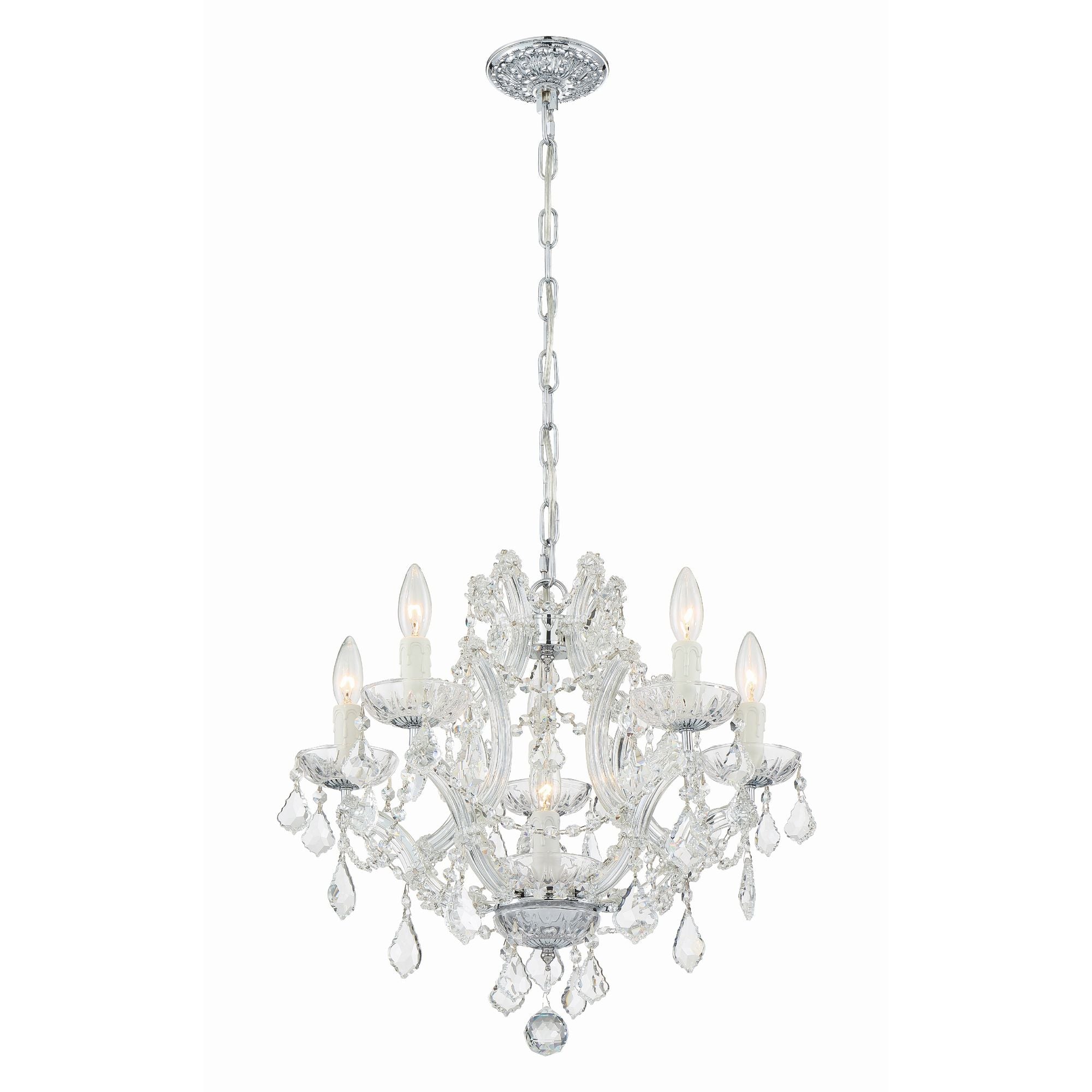 Maria Theresa 20'' Hand Cut Crystal Polished Chrome Chandelier Silver 20"W x 17"H x 20"D