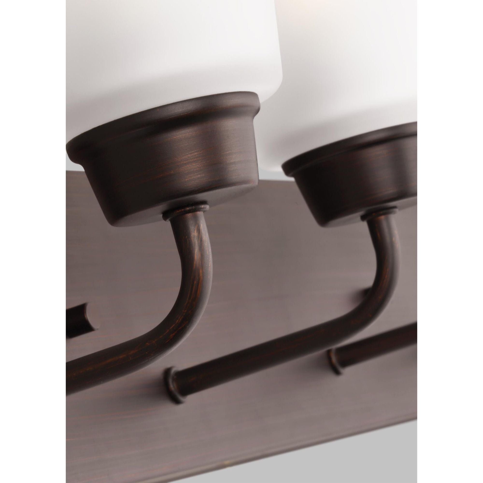 Kerrville Four Light Wall / Bath Transitional Fixture 24.625" Width 9" Height Steel Round Satin Etched Shade in Bronze