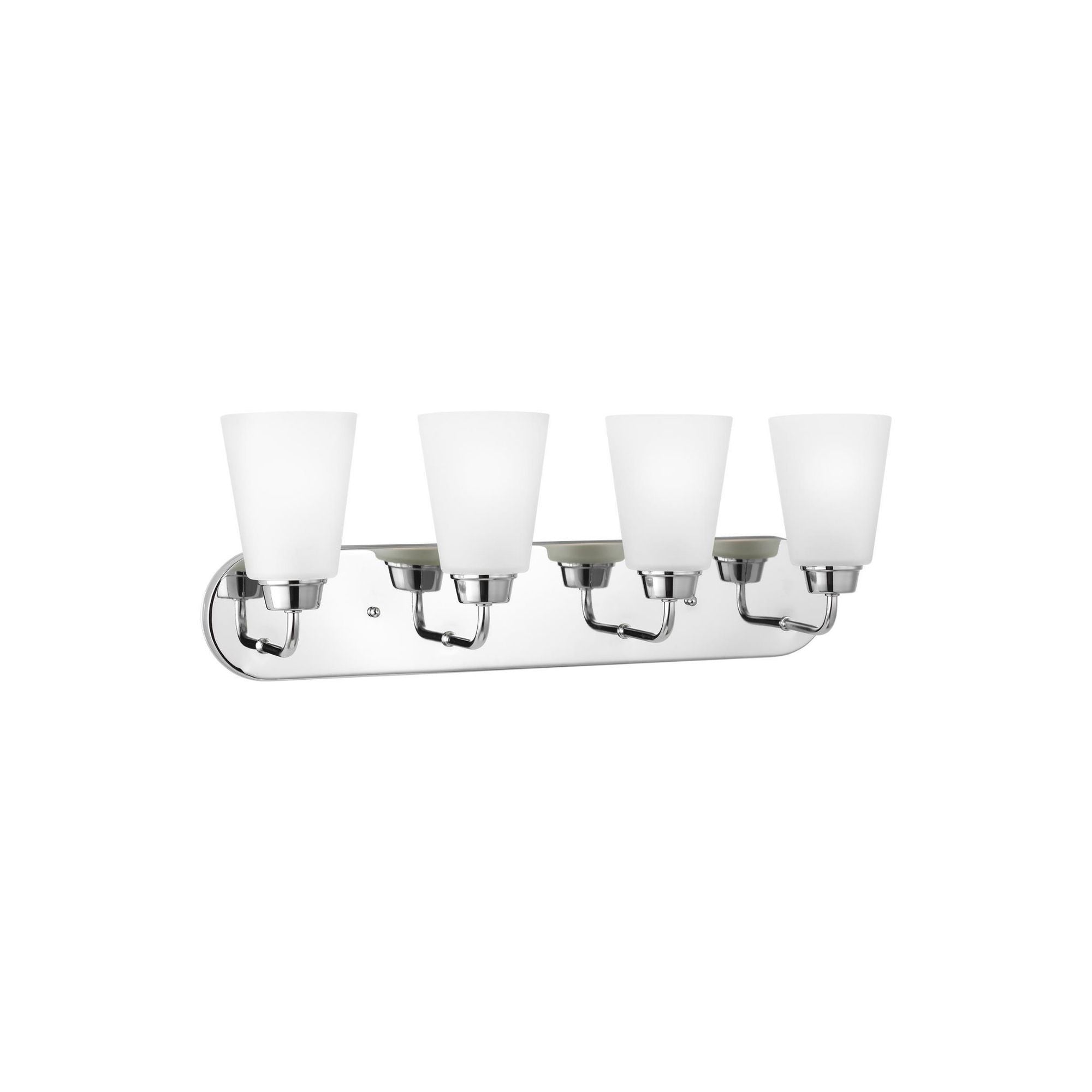 Kerrville Four Light Wall / Bath LED Transitional Fixture 24.625" Width 9" Height Steel Round Satin Etched Shade in Chrome