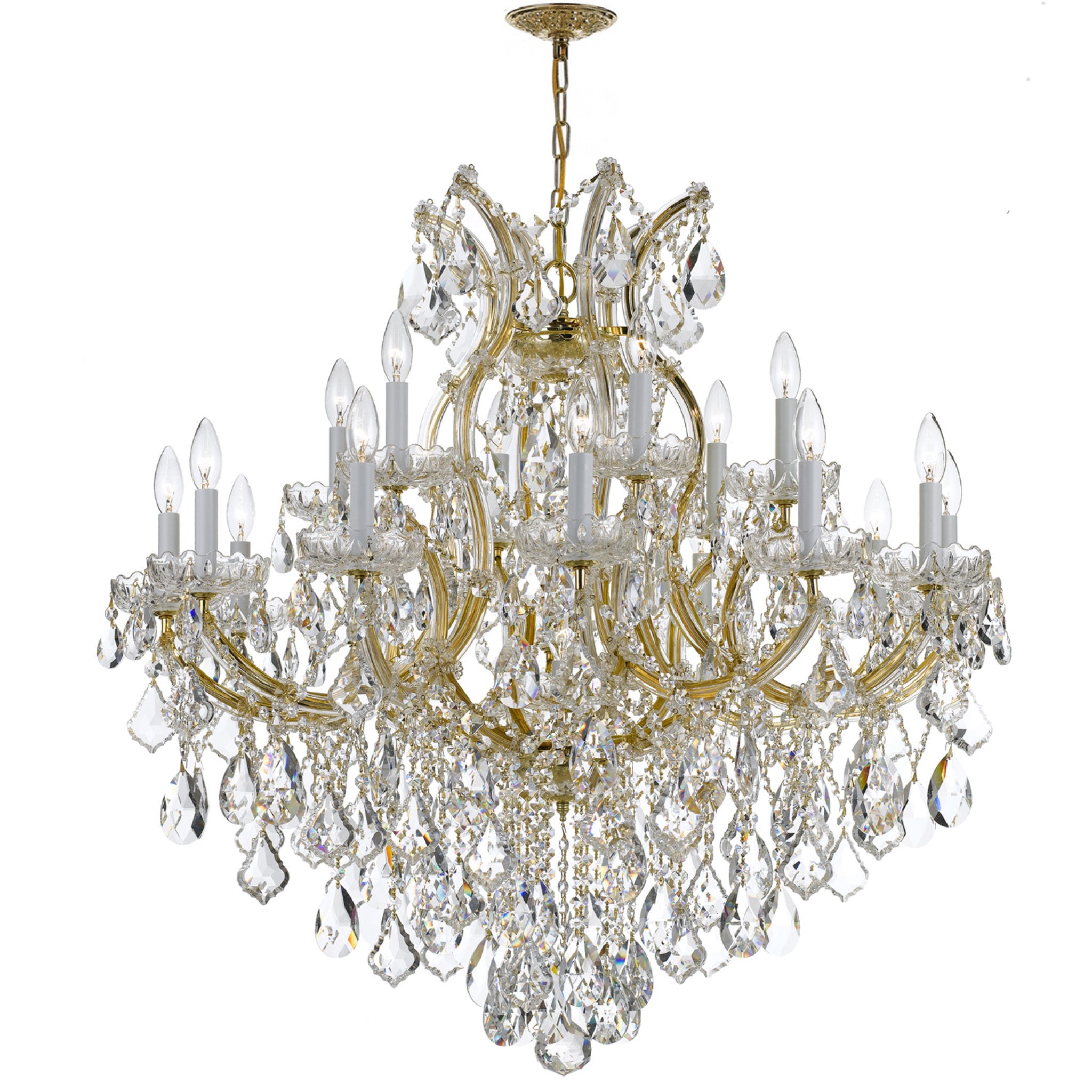 Maria Theresa 38'' Italian Crystal Gold Chandelier Gold 38"W x 37"H x 38"D