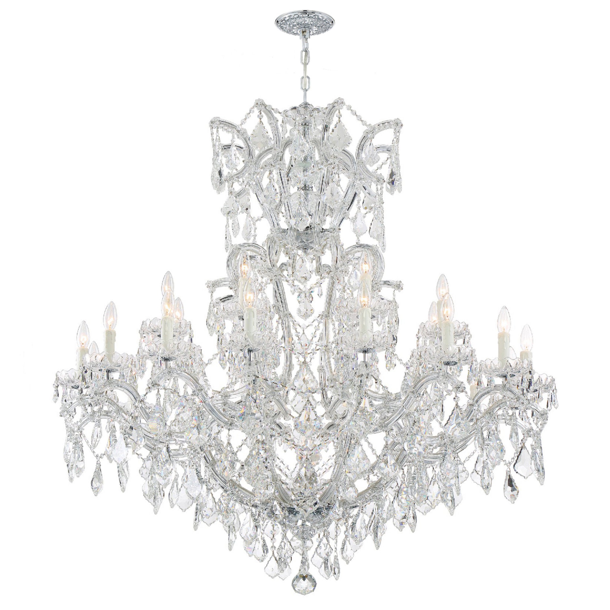 Maria Theresa 46'' Swarovski Strass Crystal Polished Chrome Chandelier Silver 46"W x 52"H x 46"D