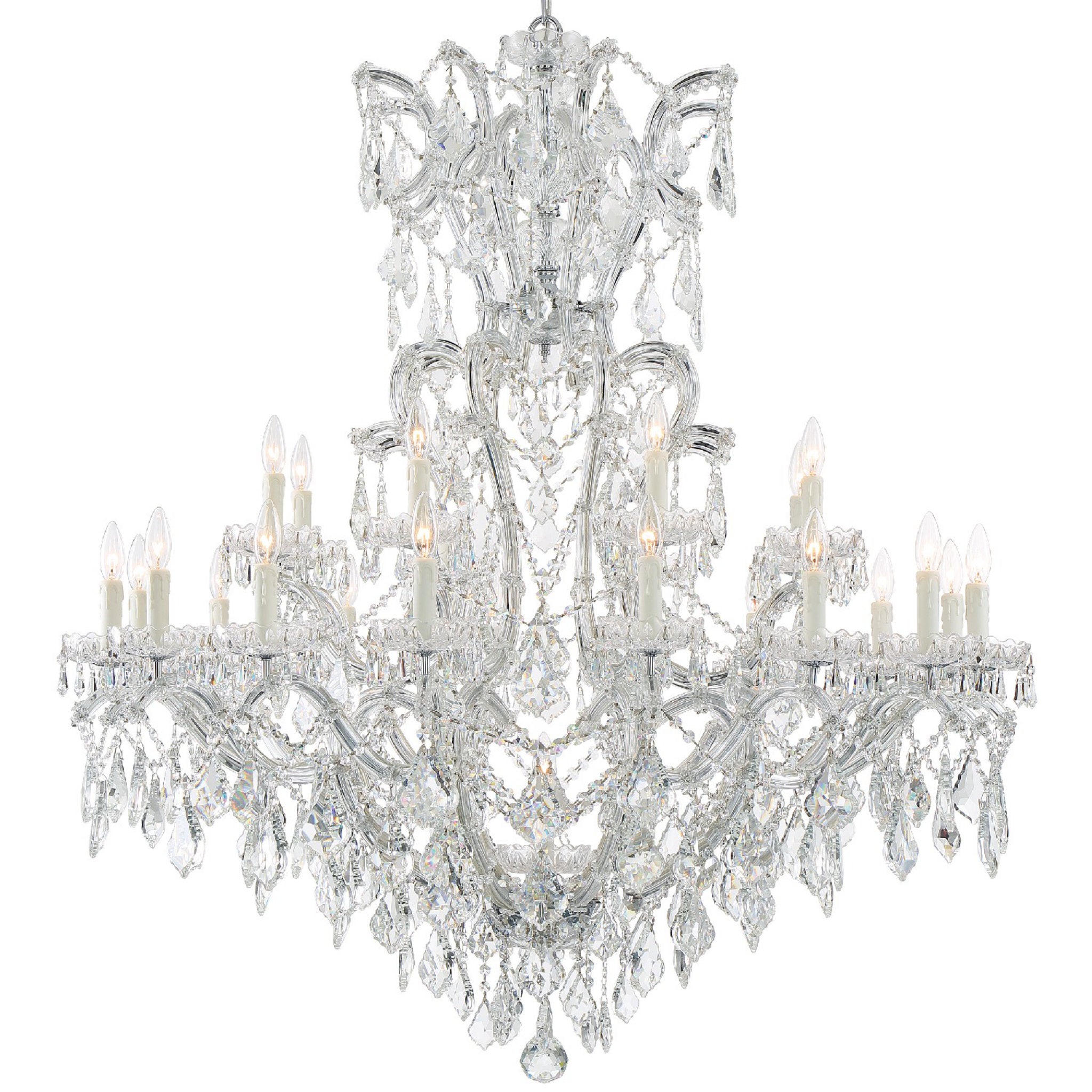 Maria Theresa 46'' Swarovski Strass Crystal Polished Chrome Chandelier Silver 46"W x 52"H x 46"D