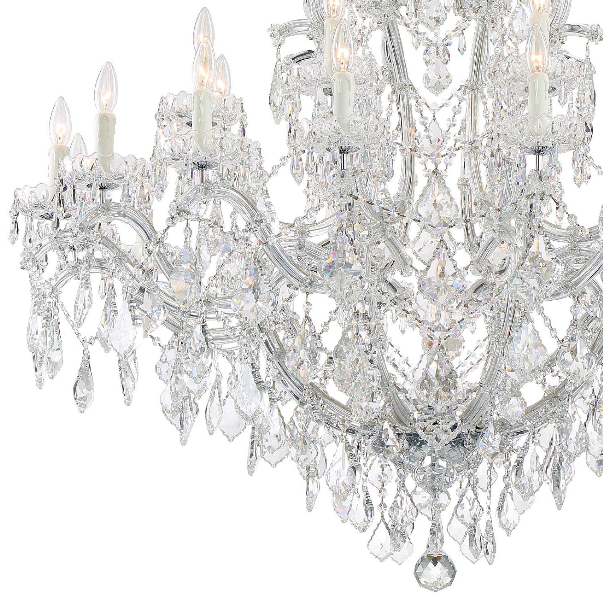 Maria Theresa 46'' Swarovski Strass Crystal Polished Chrome Chandelier Silver 46"W x 52"H x 46"D