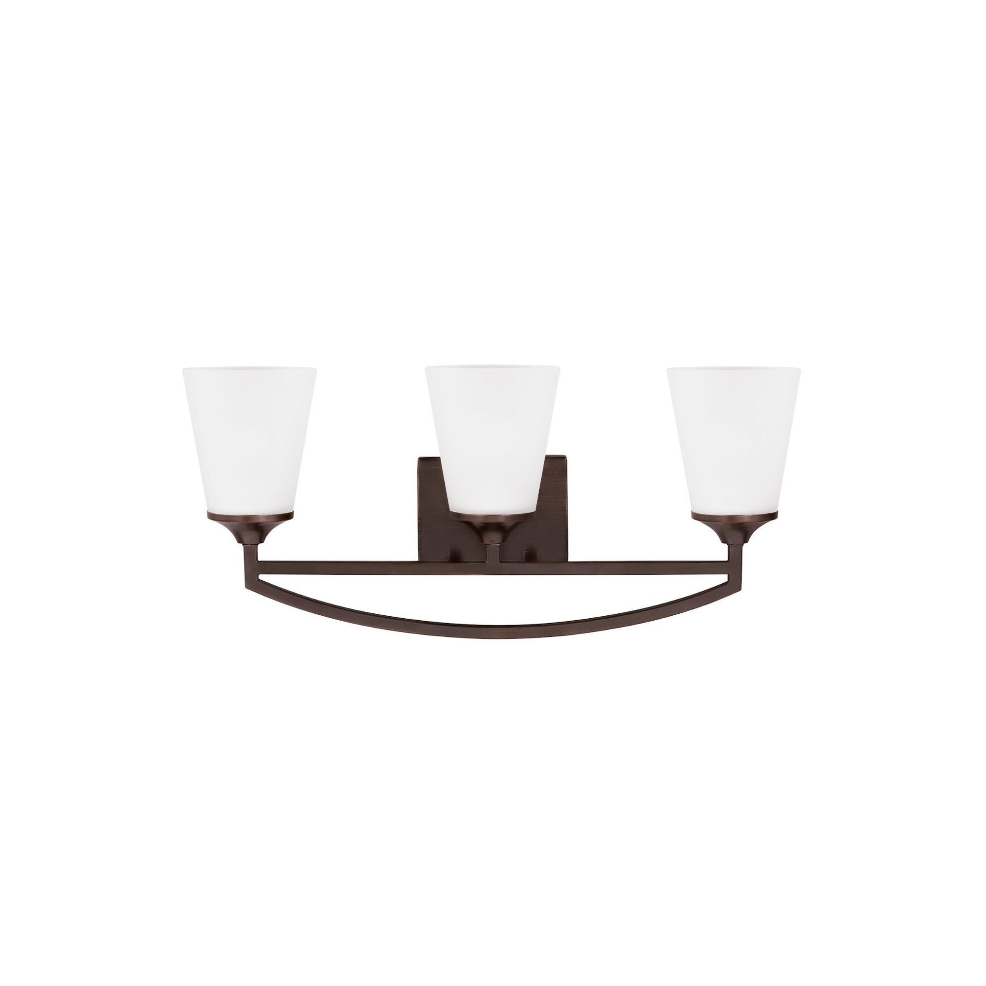 Hanford Three Light Wall / Bath LED Transitional Fixture 23.9375" Width 10.5" Height Steel Round Satin Etched Shade in Bronze