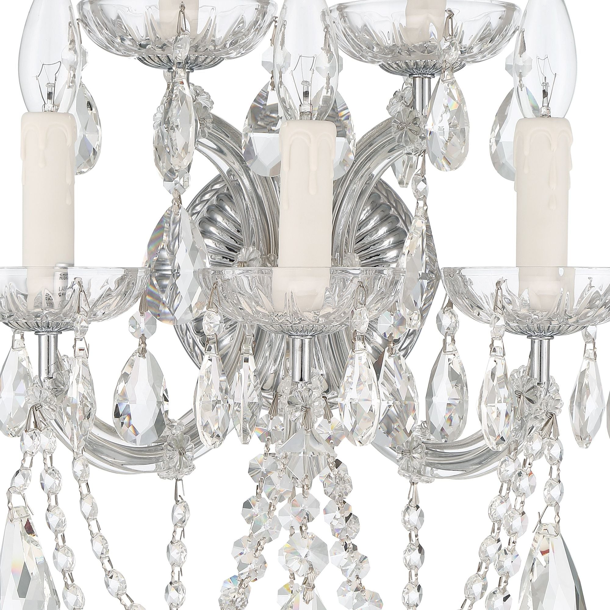 Maria Theresa 13.5'' Hand Cut Crystal Polished Chrome Sconce Silver 13.5"W x 22"H x 9"D