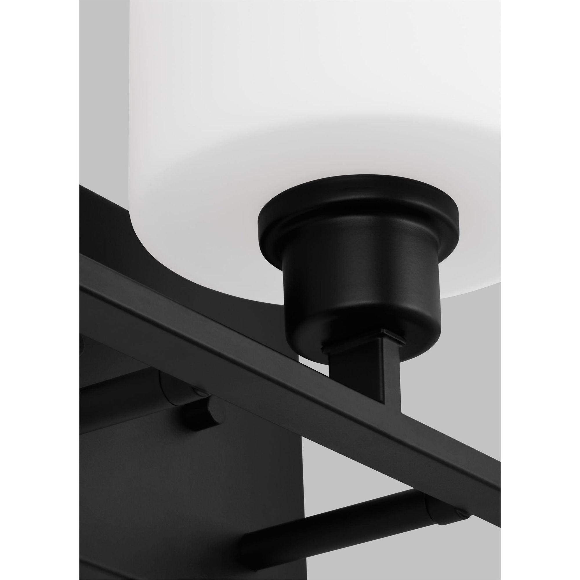 Canfield Three Light Wall / Bath LED Modern Fixture 23.125" Width 8.375" Height Steel Round Etched White Inside Shade in Midnight Black