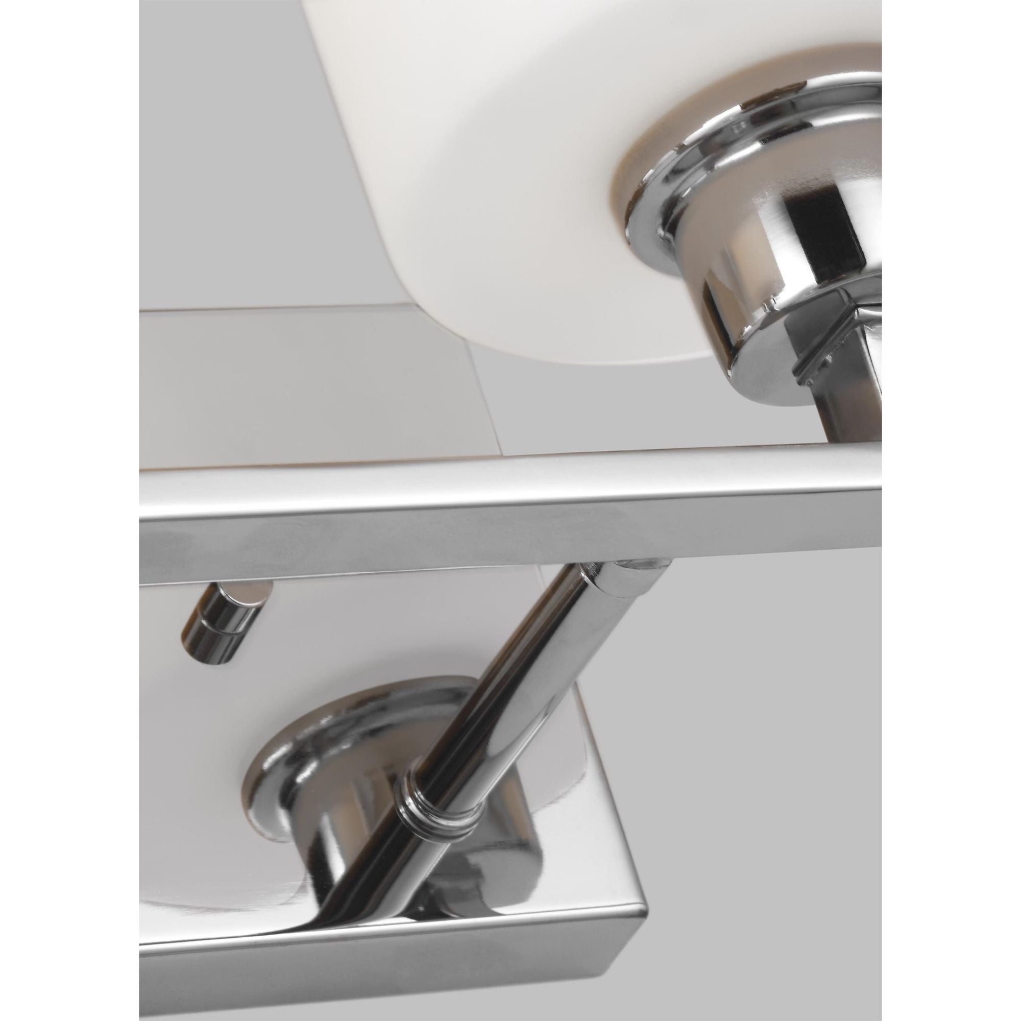 Canfield Four Light Wall / Bath LED Modern Fixture 31.875" Width 8.375" Height Steel Round Etched White Inside Shade in Chrome