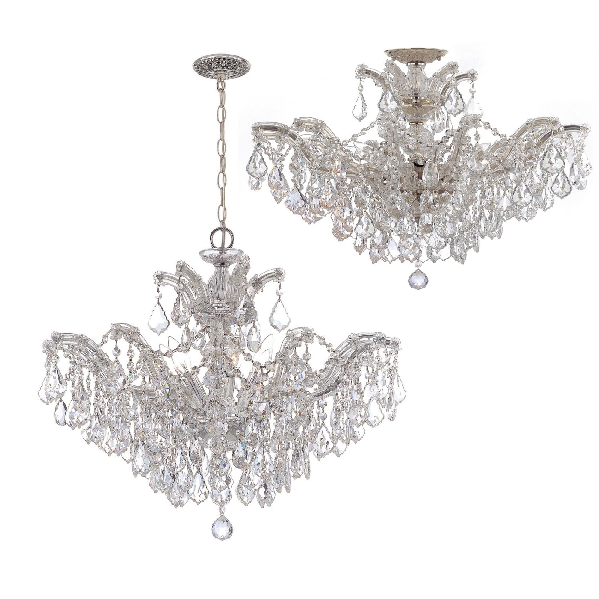 Maria Theresa 29'' Hand Cut Crystal Polished Chrome Chandelier Silver 29"W x 23"H x 29"D