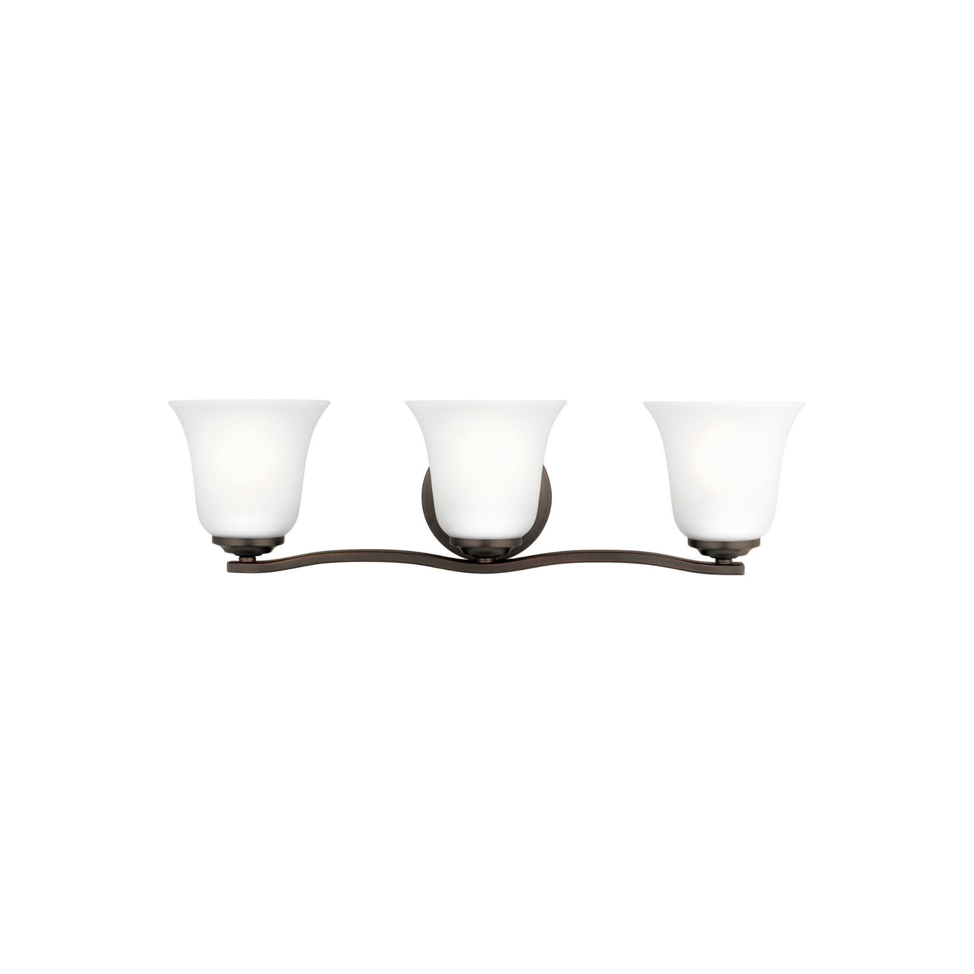 Emmons Three Light Wall / Bath LED Traditional Fixture 23.25" Width 6.25" Height Steel Round Satin Etched Shade in Bronze