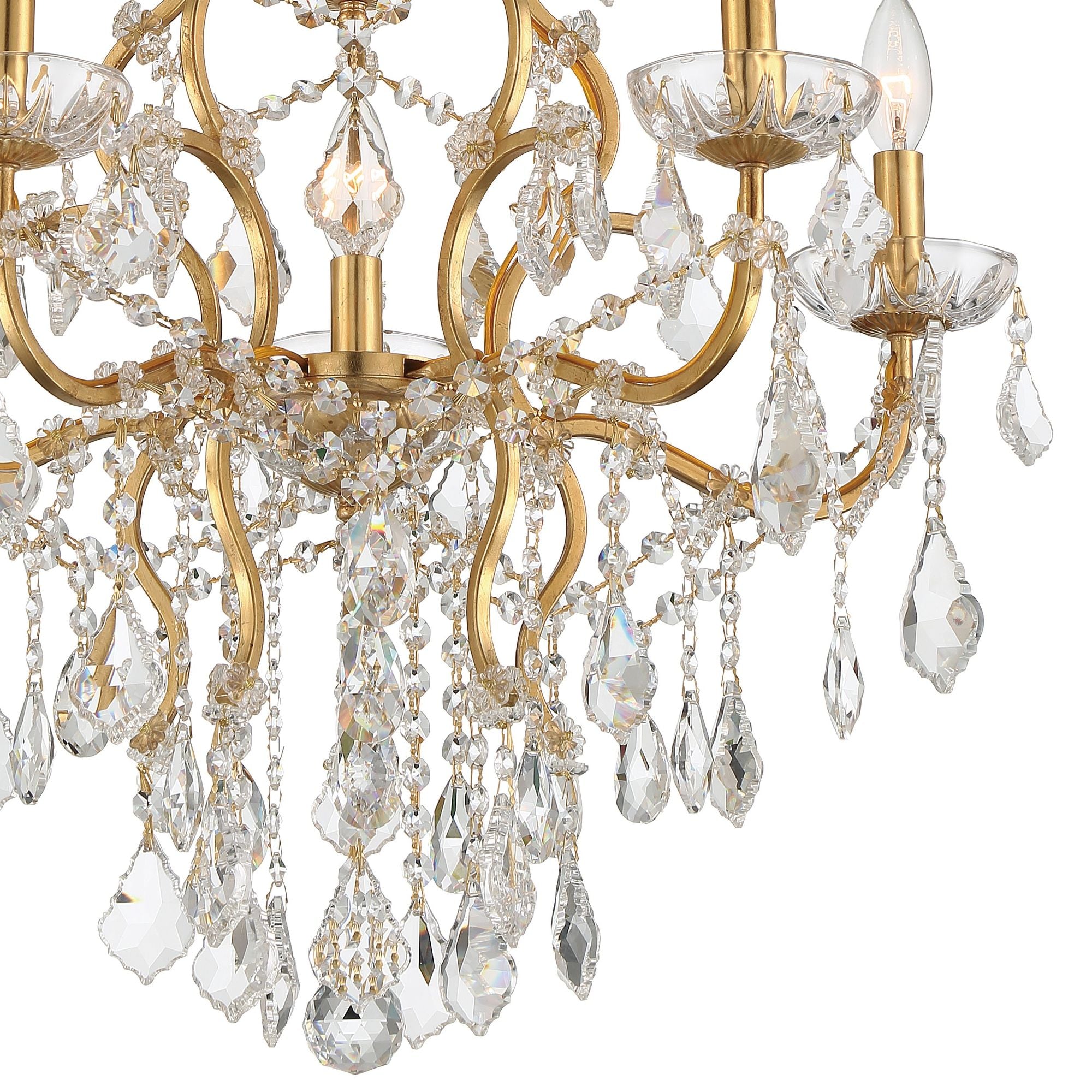 Filmore 23'' Hand Cut Crystal Antique Gold Chandelier Gold 23"W x 27.5"H x 23"D