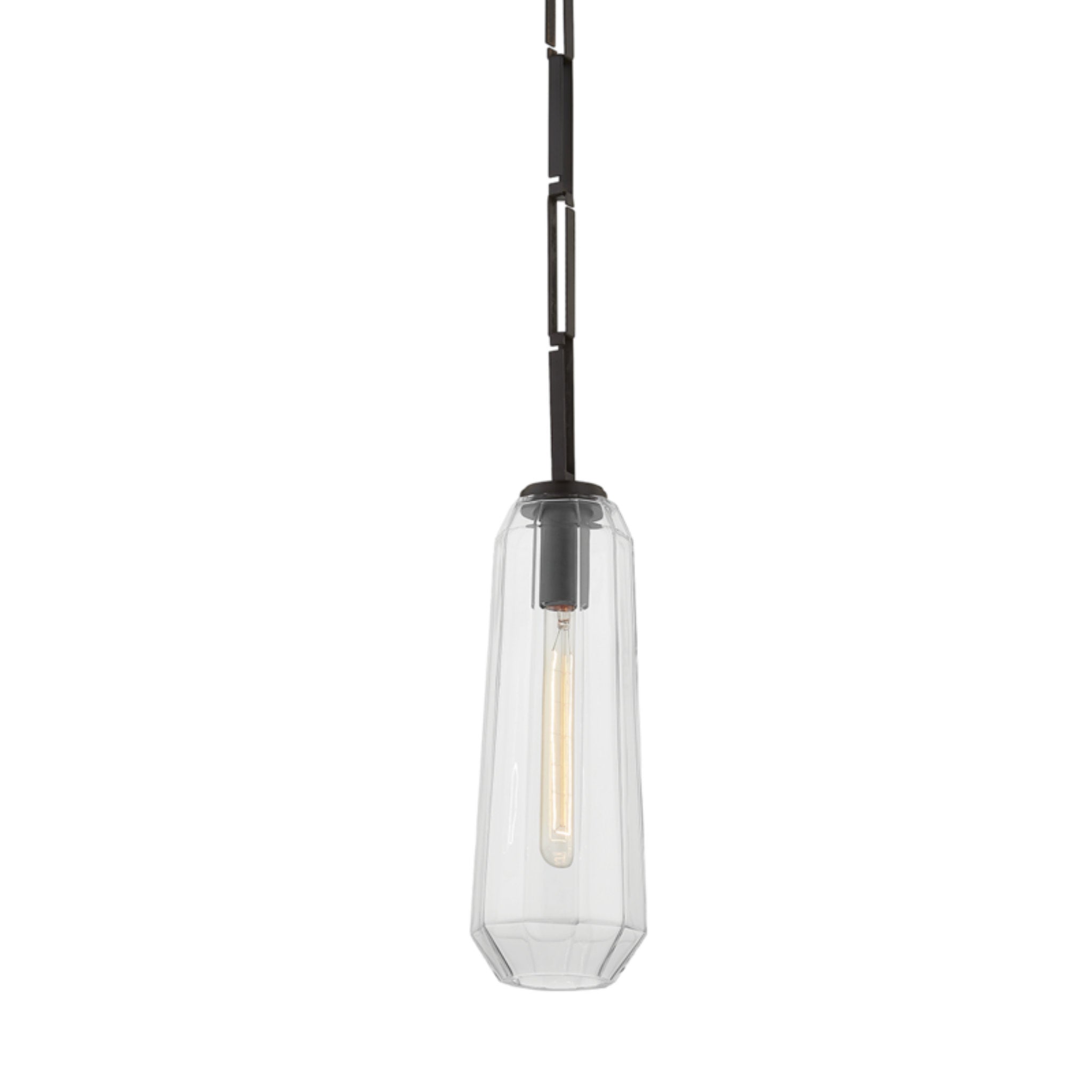 Copenhagen 1-Light Pendant in Black Brass 5L x 5W x 13.75H