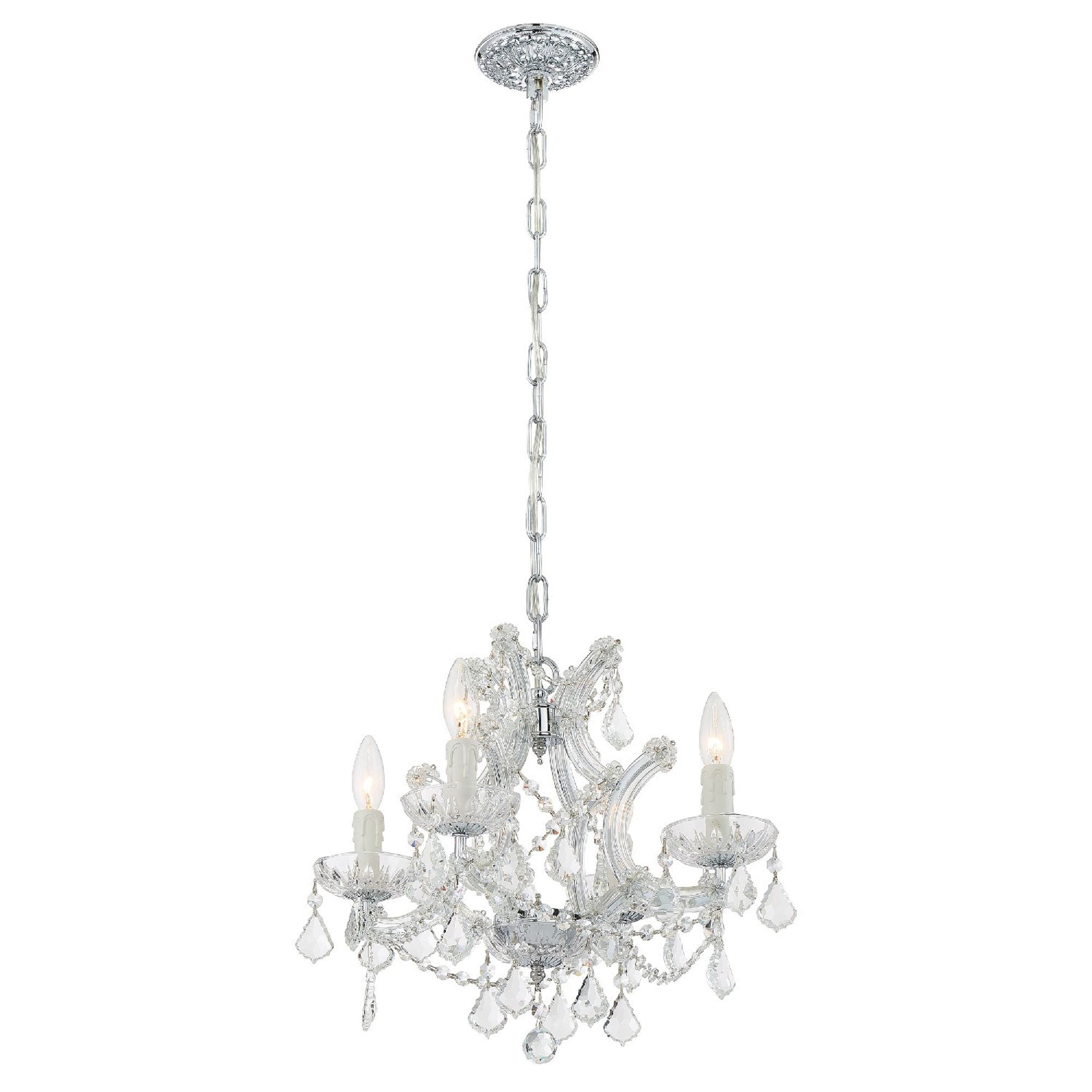 Maria Theresa 16.5'' Hand Cut Crystal Polished Chrome Chandelier Silver 16.5"W x 15"H x 16.5"D