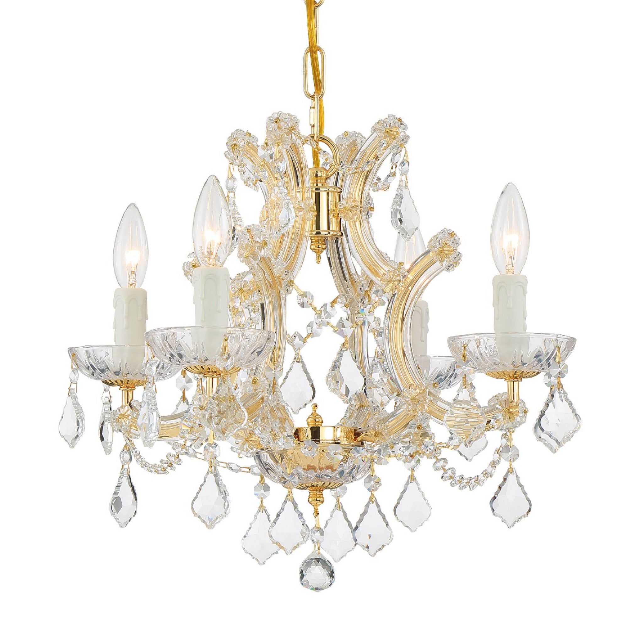 Maria Theresa 16.5'' Italian Crystal Gold Chandelier Gold 16.5"W x 15"H x 16.5"D