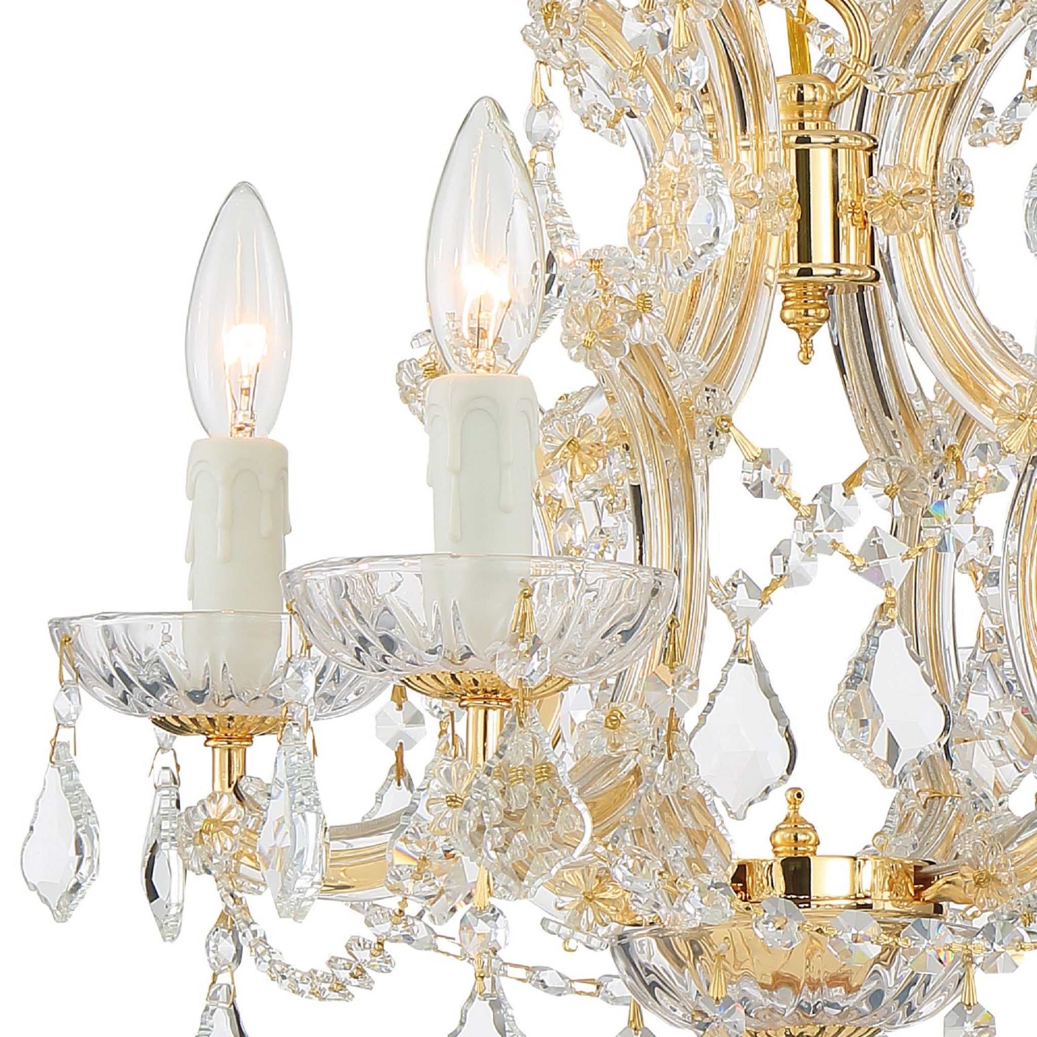 Maria Theresa 16.5'' Italian Crystal Gold Chandelier Gold 16.5"W x 15"H x 16.5"D