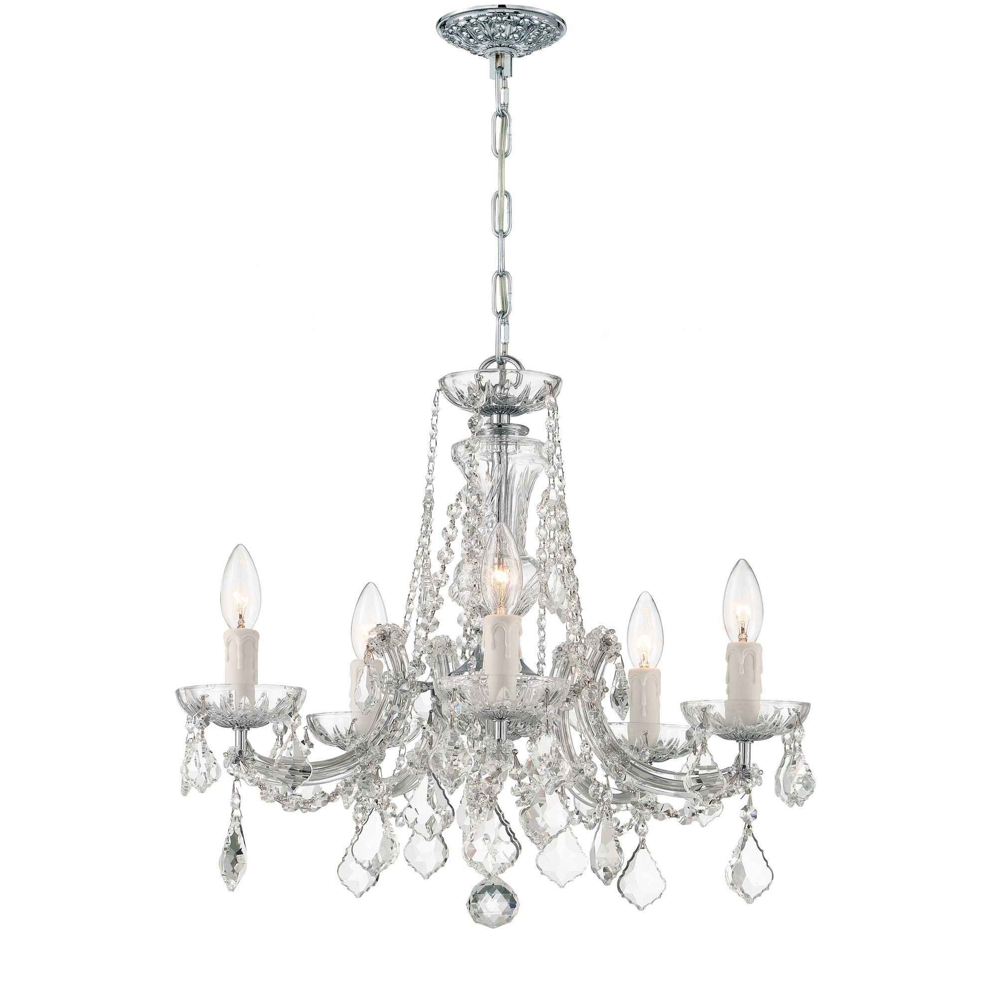 Maria Theresa 20'' Hand Cut Crystal Polished Chrome Chandelier Silver 20"W x 19"H x 20"D