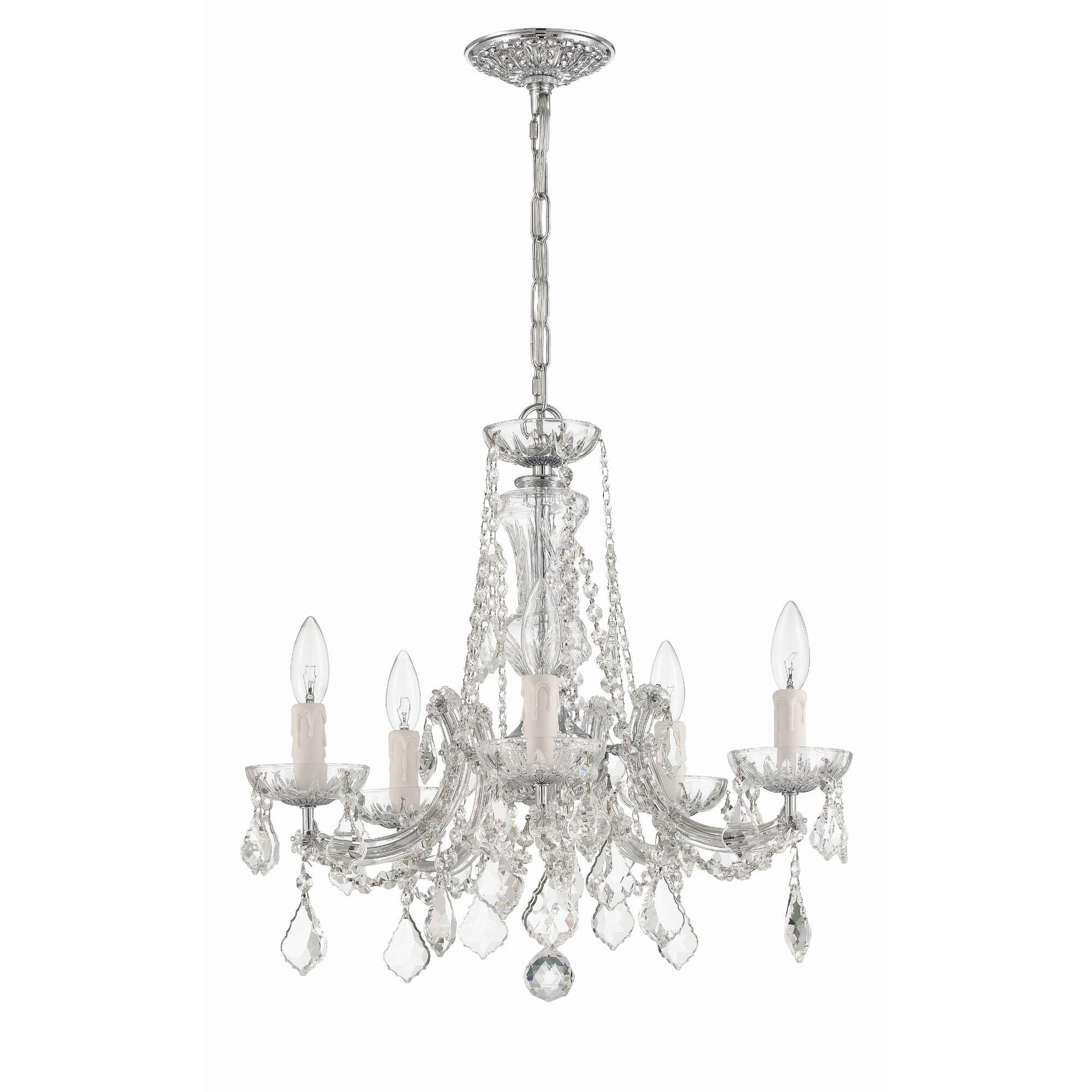 Maria Theresa 20'' Hand Cut Crystal Polished Chrome Chandelier Silver 20"W x 19"H x 20"D