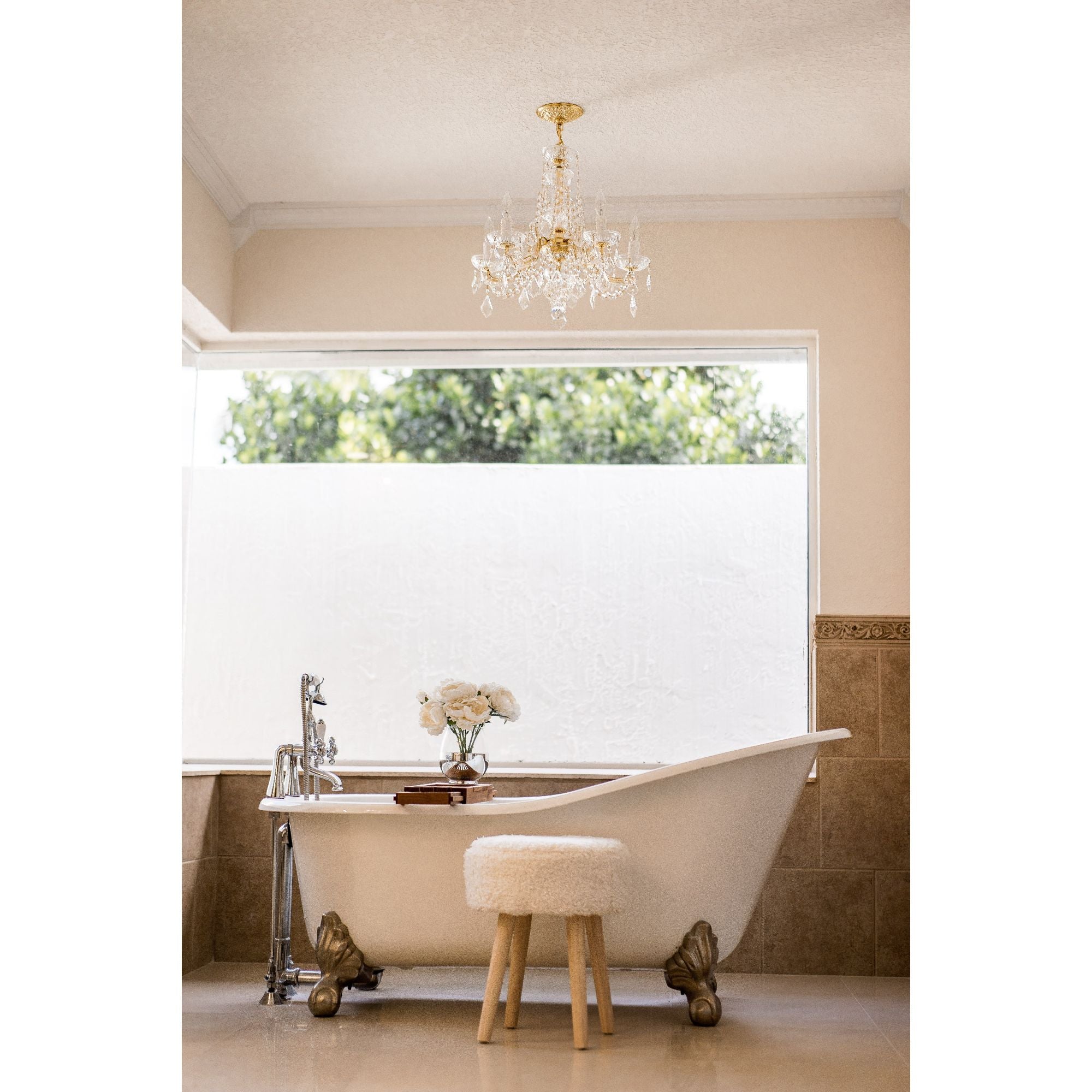 Maria Theresa 20'' Hand Cut Crystal Gold Chandelier Gold 20"W x 19"H x 20"D