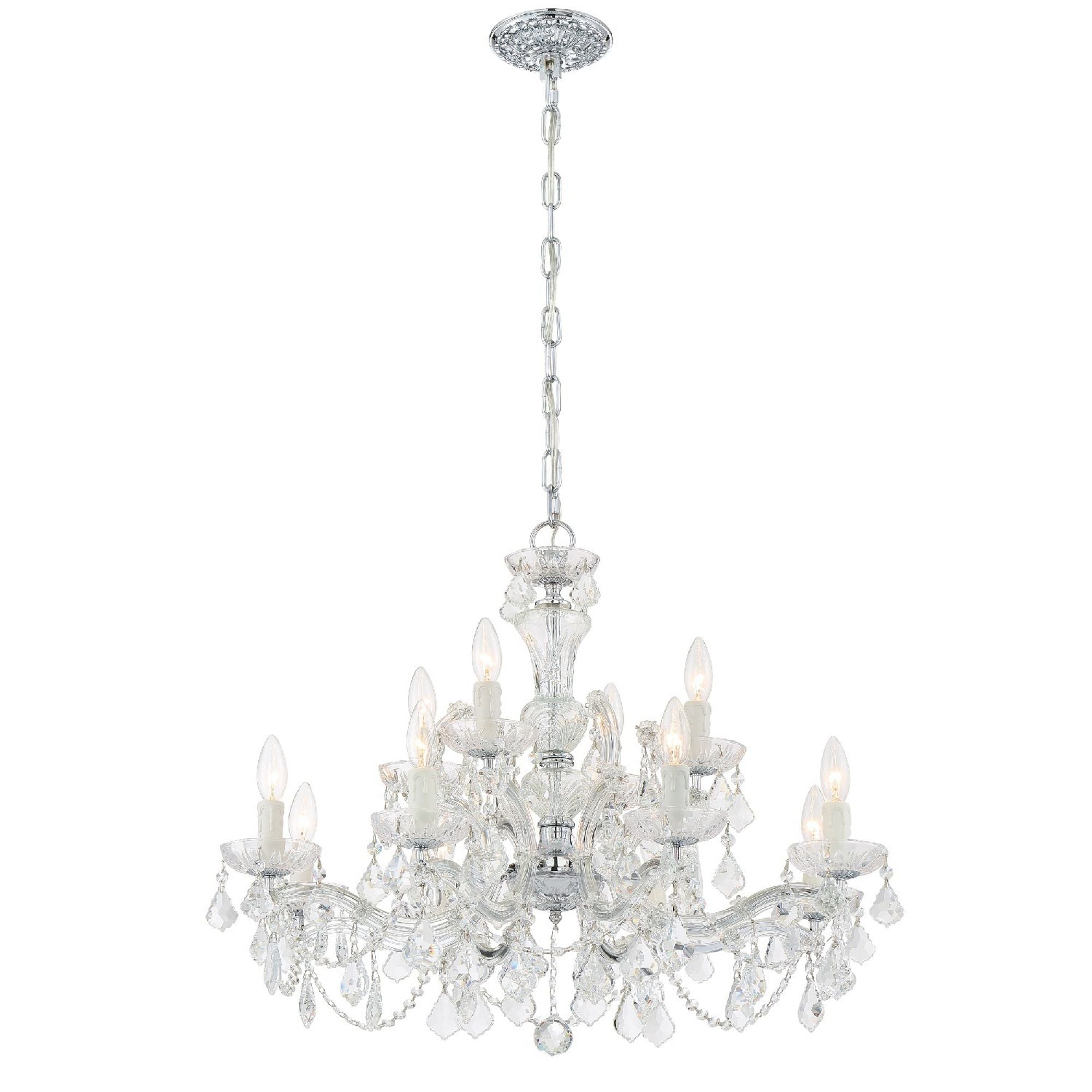 Maria Theresa 29'' Hand Cut Crystal Polished Chrome Chandelier Silver 29"W x 23"H x 29"D