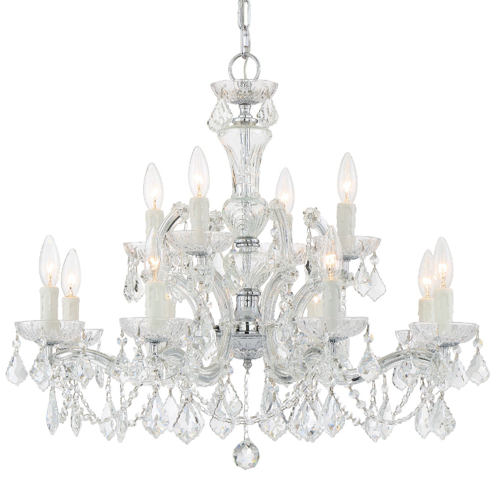 Maria Theresa 29'' Swarovski Strass Crystal Polished Chrome Chandelier Silver 29"W x 23"H x 29"D